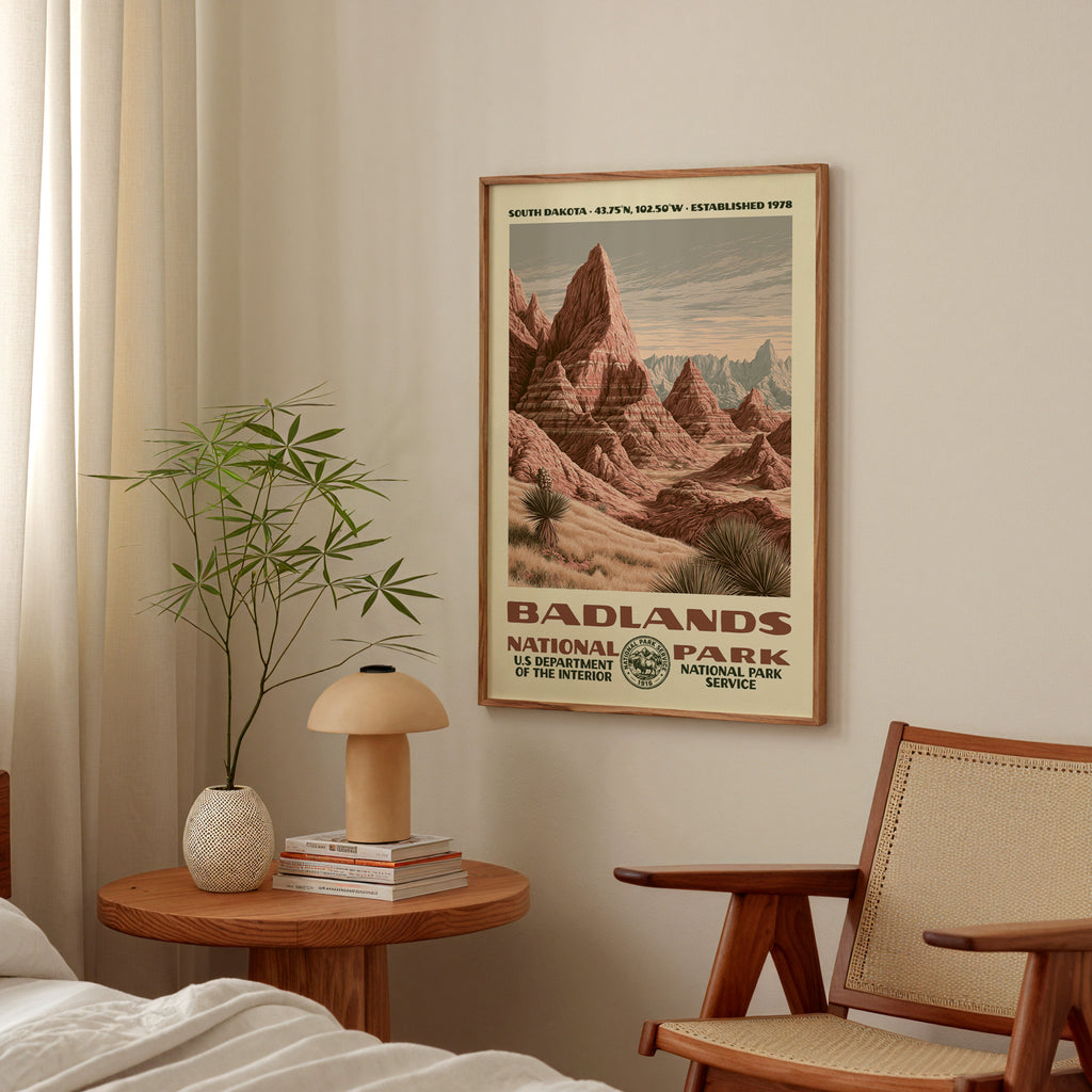 Badlands National Park Vintage WPA Art