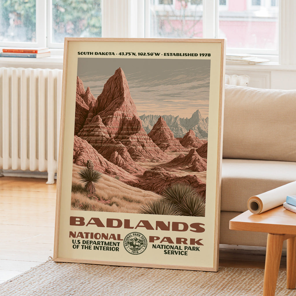Badlands National Park Vintage WPA Art