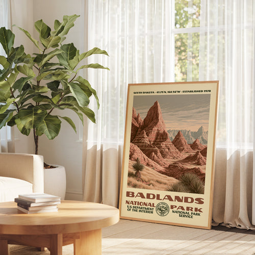 Badlands National Park Vintage WPA Art