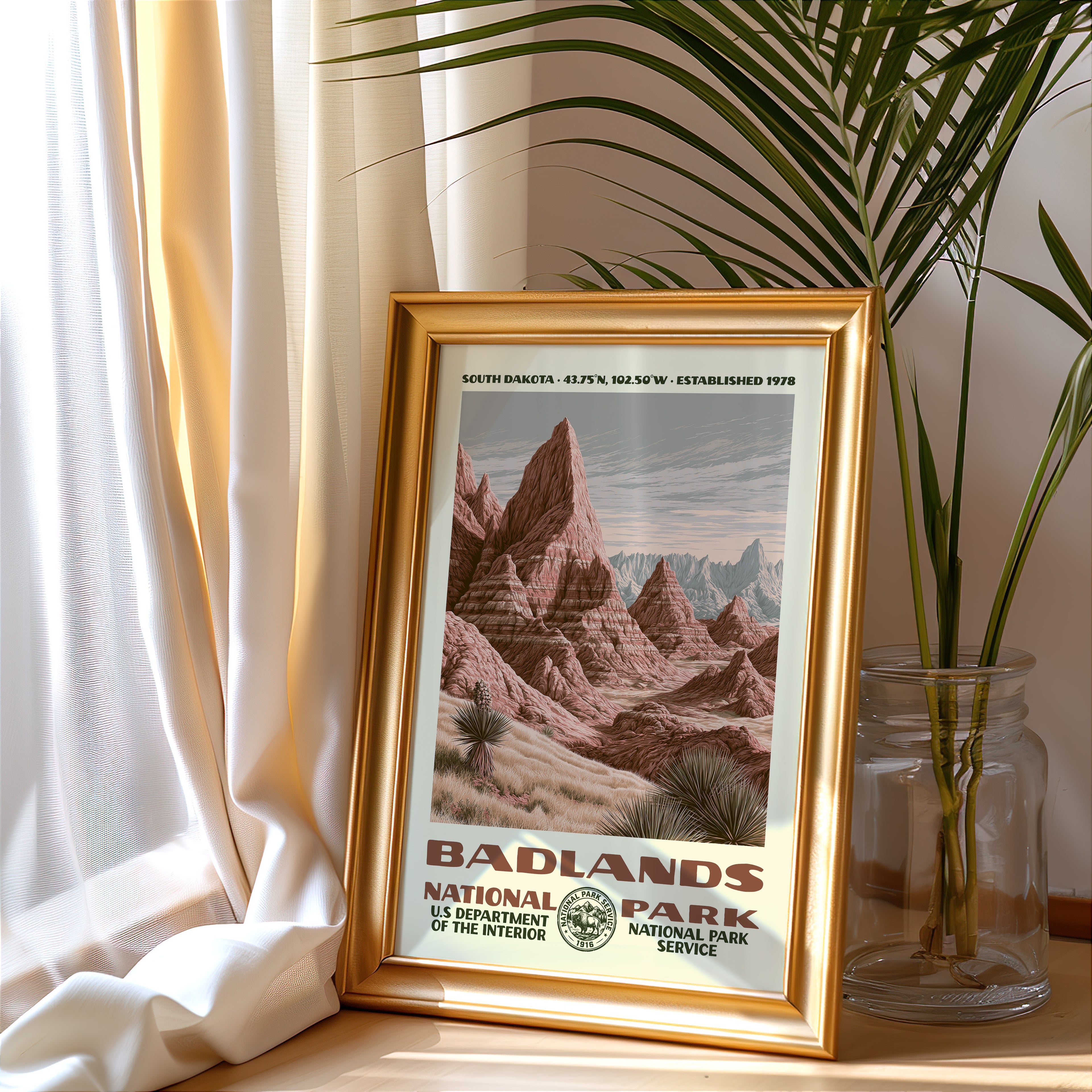 Badlands National Park Vintage WPA Art