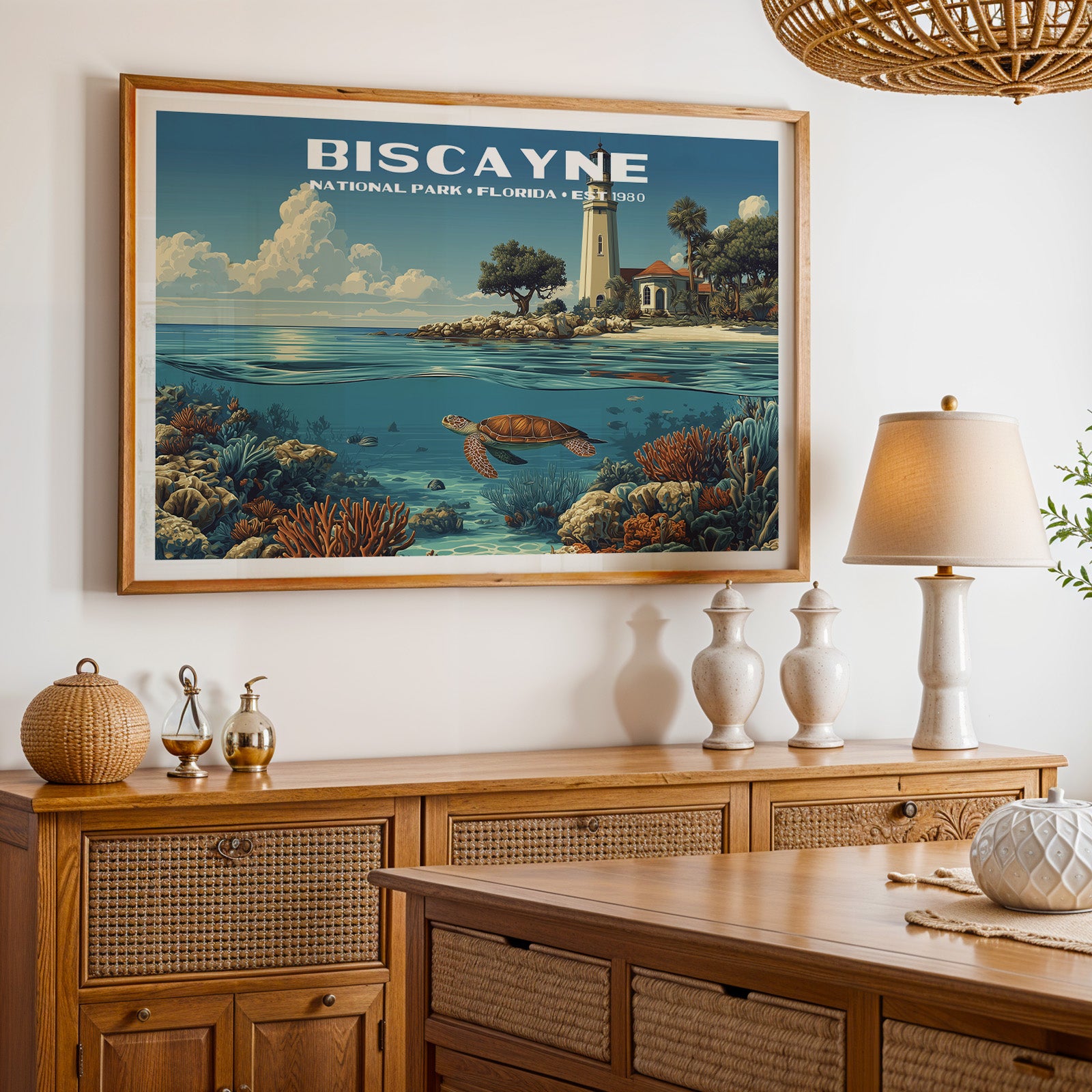 Biscayne National Park Horizontal Vintage Art