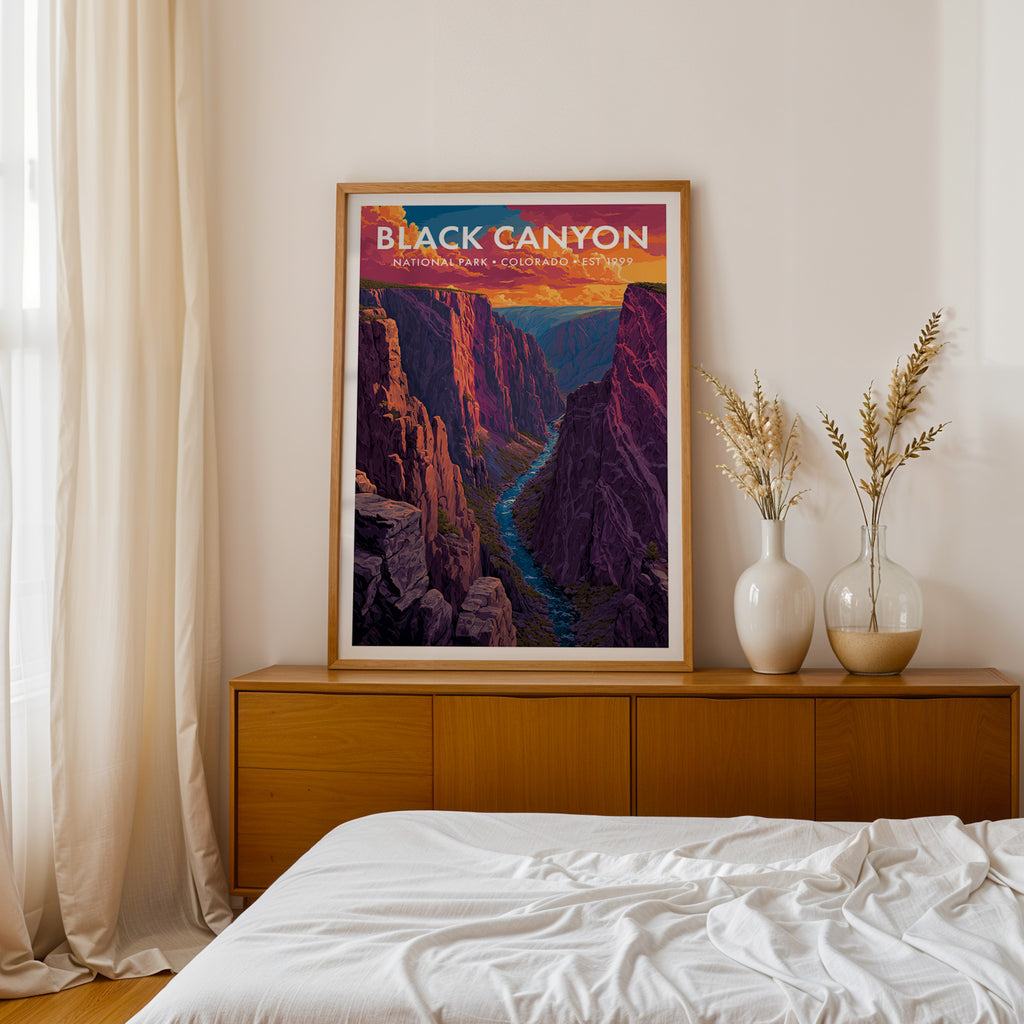 Retro Black Canyon of the Gunnison National Park Print