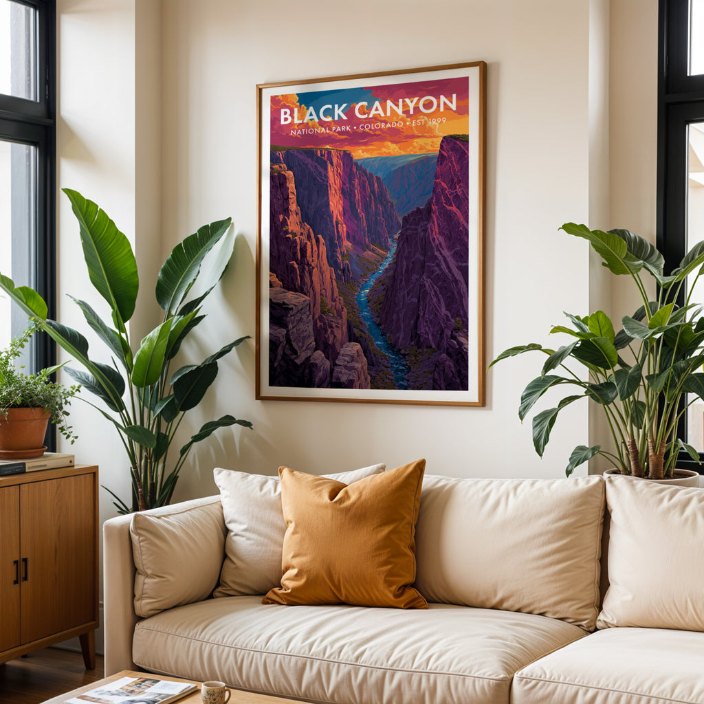 Retro Black Canyon of the Gunnison National Park Print