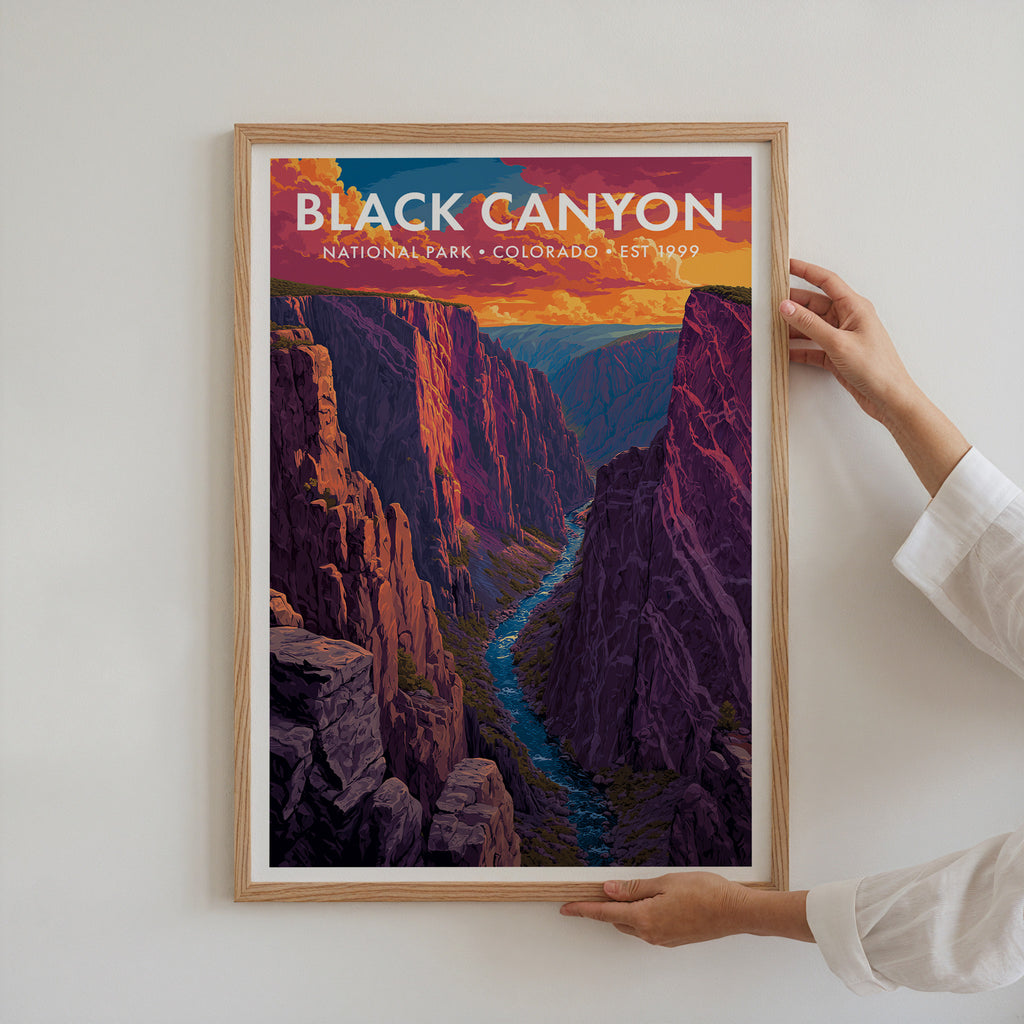 Retro Black Canyon of the Gunnison National Park Print