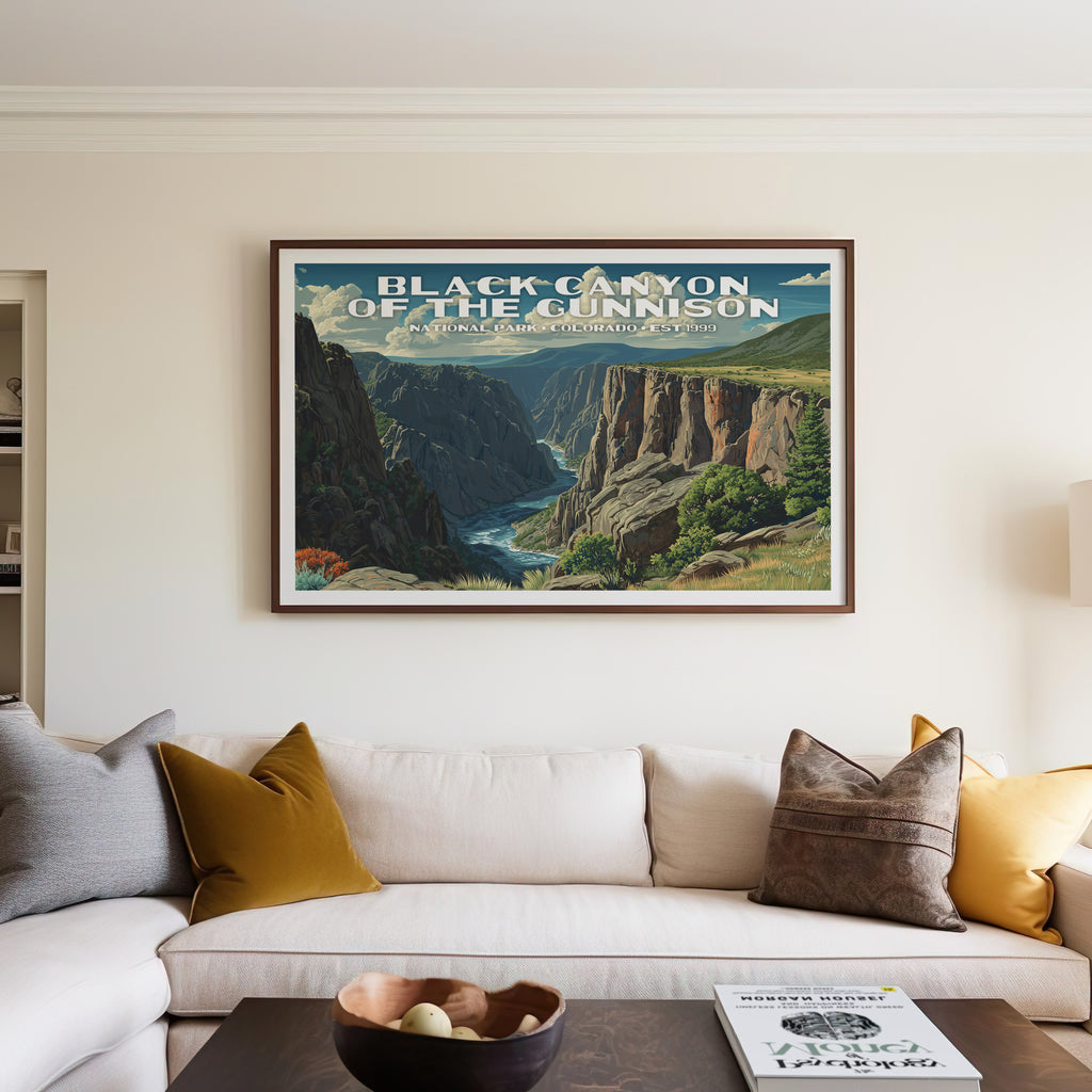 Black Canyon of the Gunnison National Park Horizontal Vintage Art