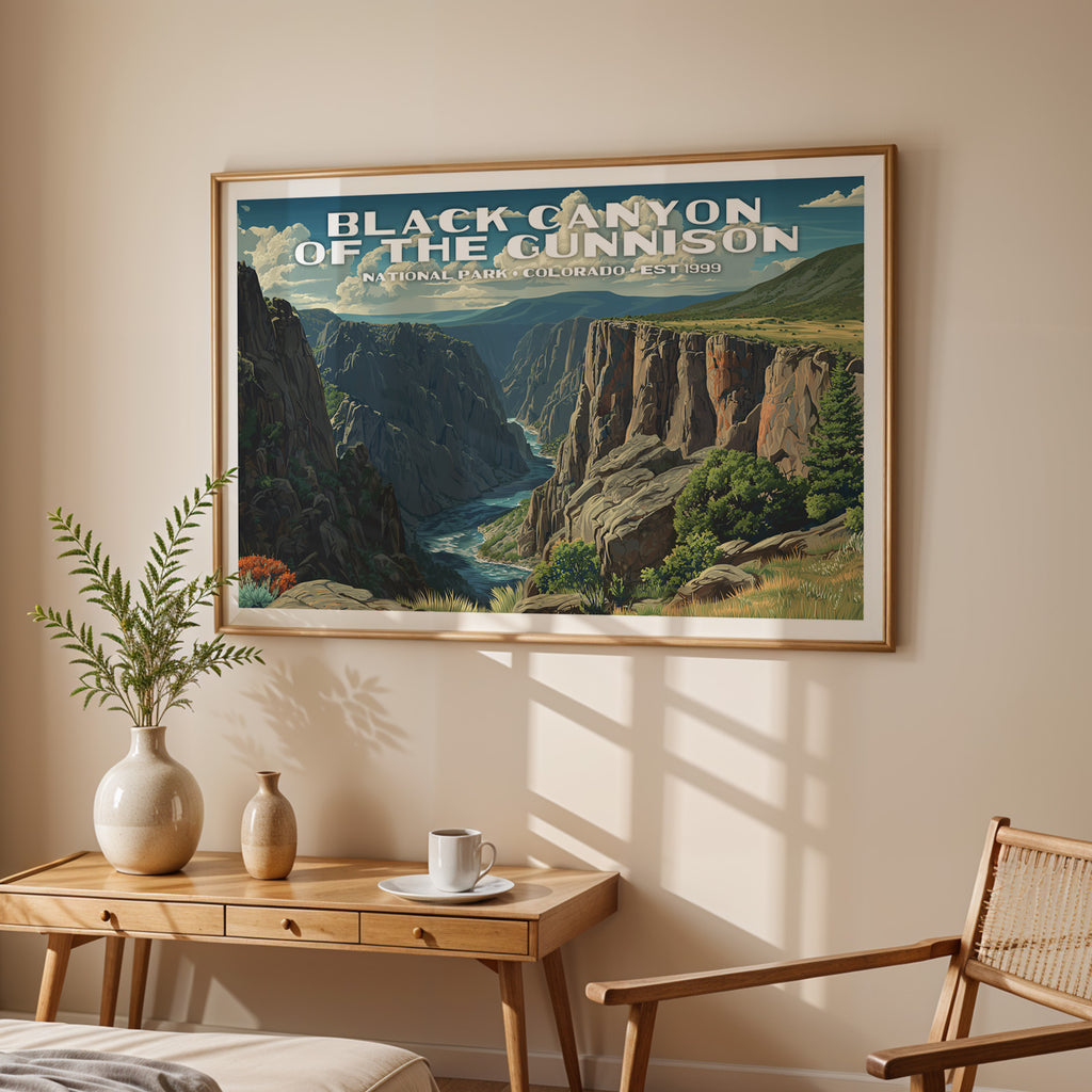 Black Canyon of the Gunnison National Park Horizontal Vintage Art