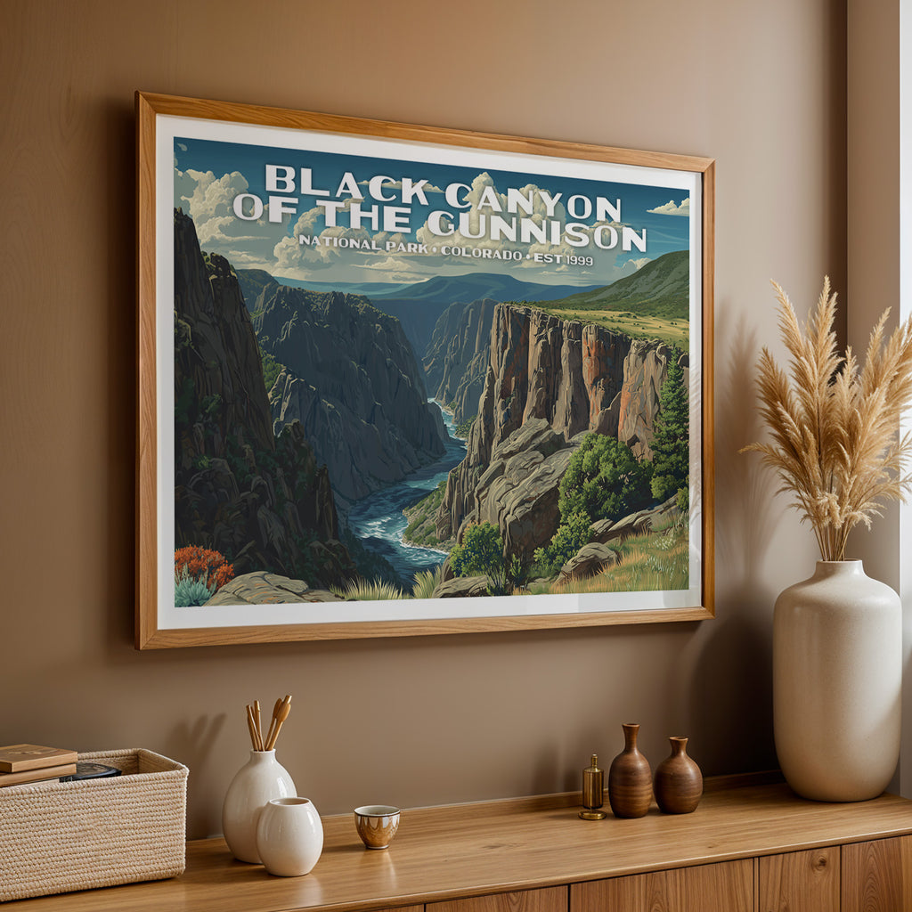 Black Canyon of the Gunnison National Park Horizontal Vintage Art