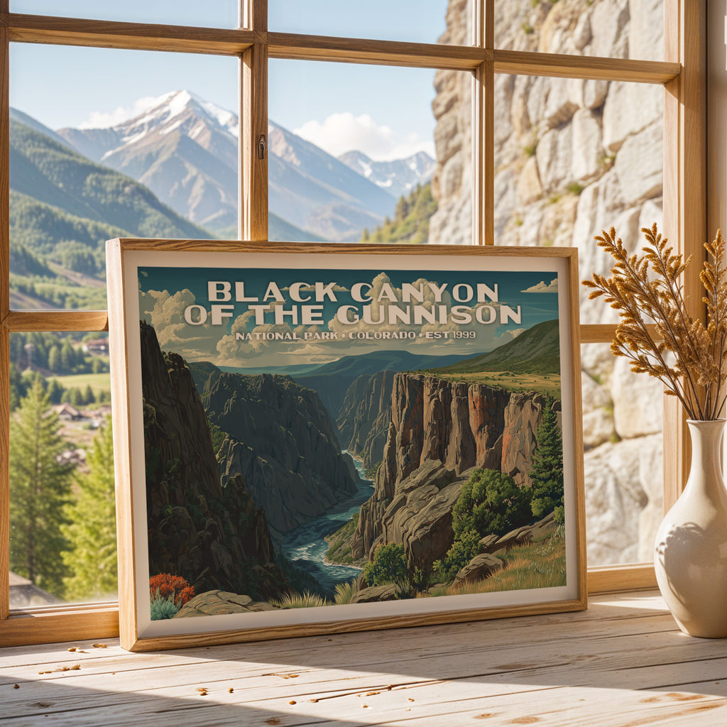 Black Canyon of the Gunnison National Park Horizontal Vintage Art