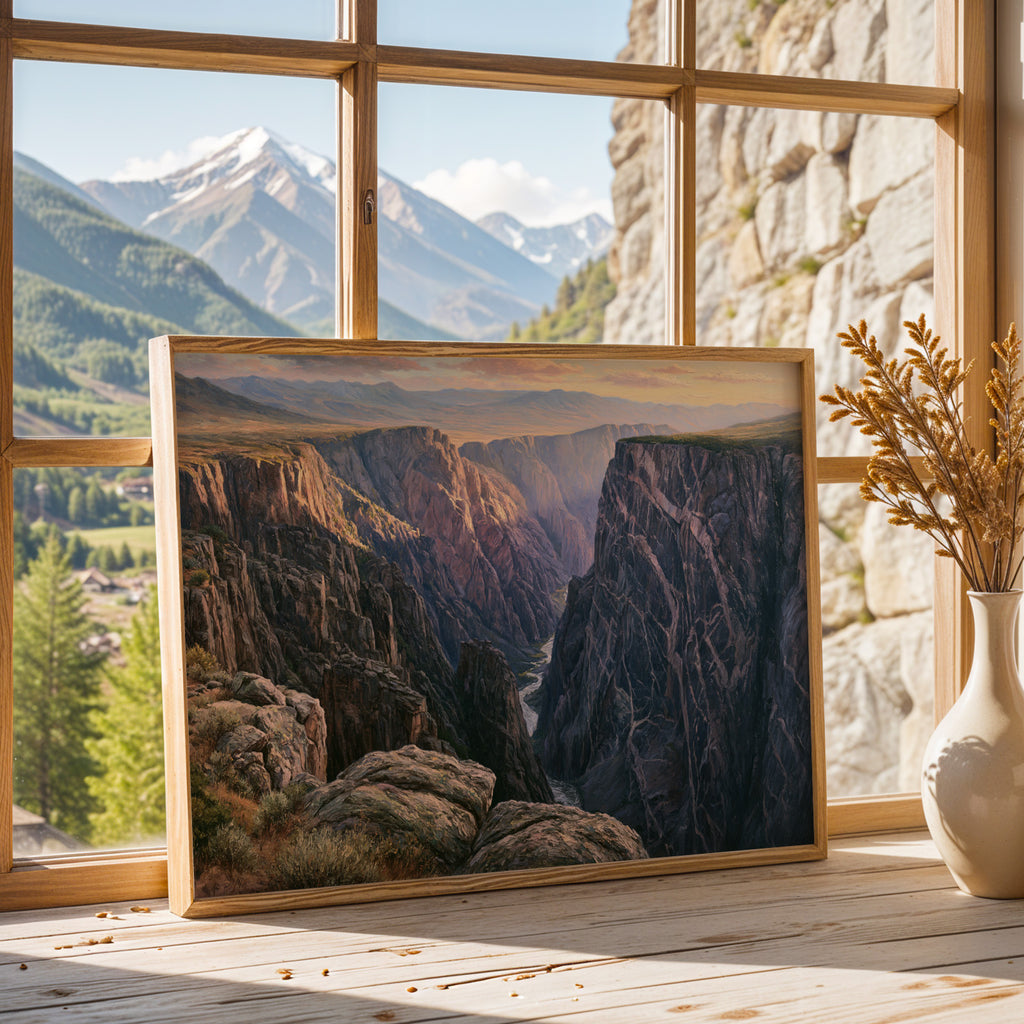 Black Canyon of the Gunnison National Park Classical Oil Painting