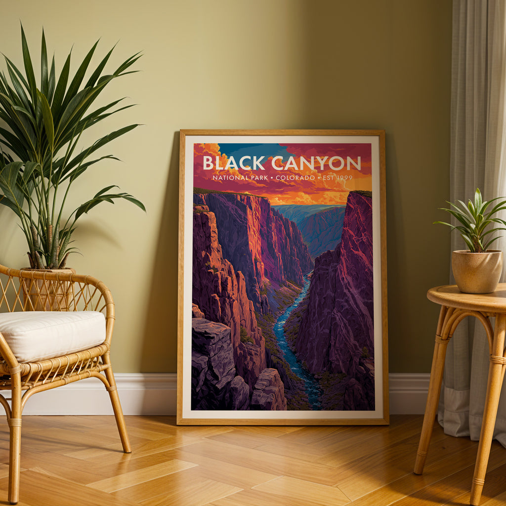 Retro Black Canyon of the Gunnison National Park Print