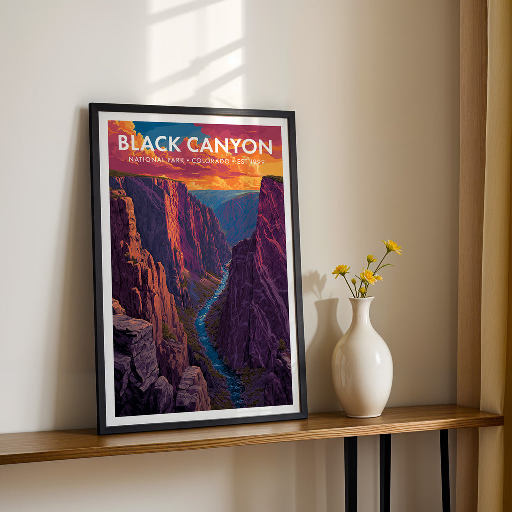 Retro Black Canyon of the Gunnison National Park Print