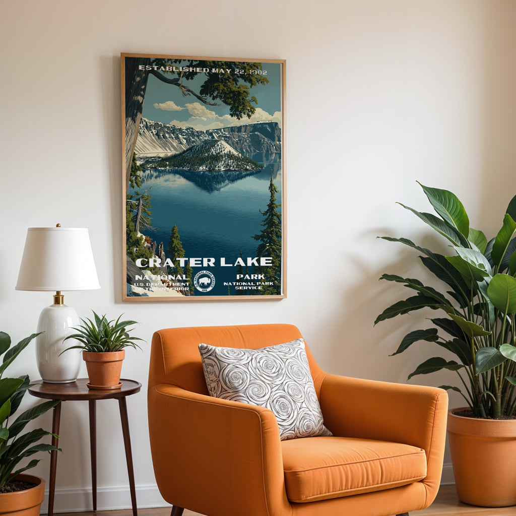 Crater Lake National Park Vintage WPA