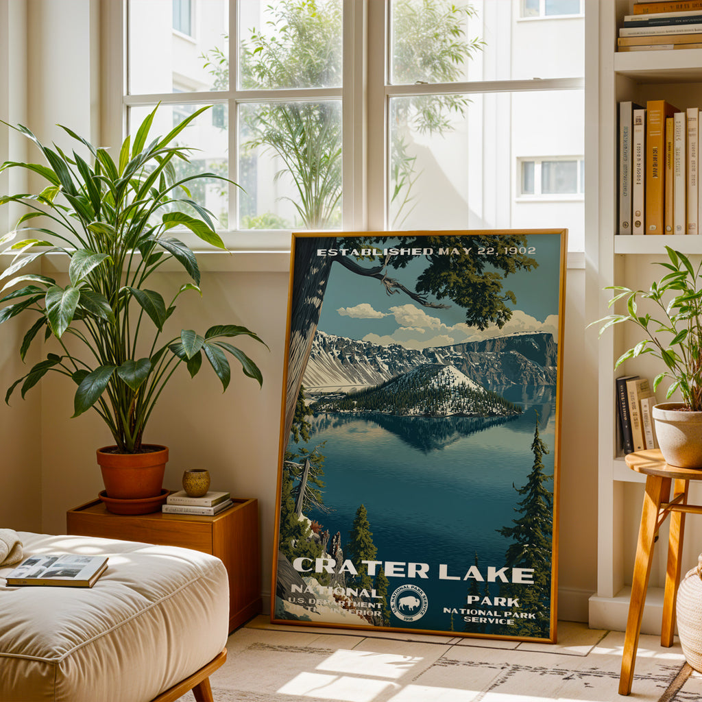 Crater Lake National Park Vintage WPA