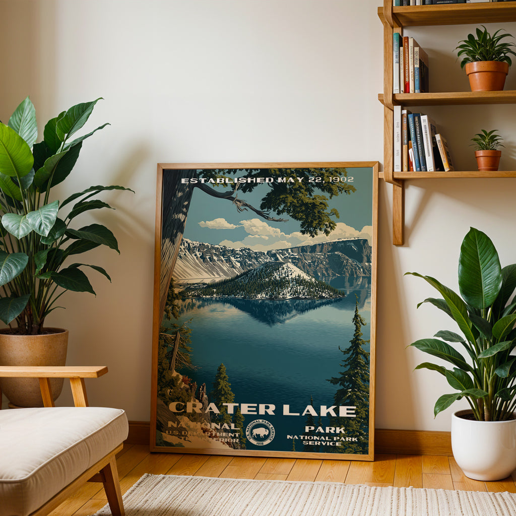 Crater Lake National Park Vintage WPA