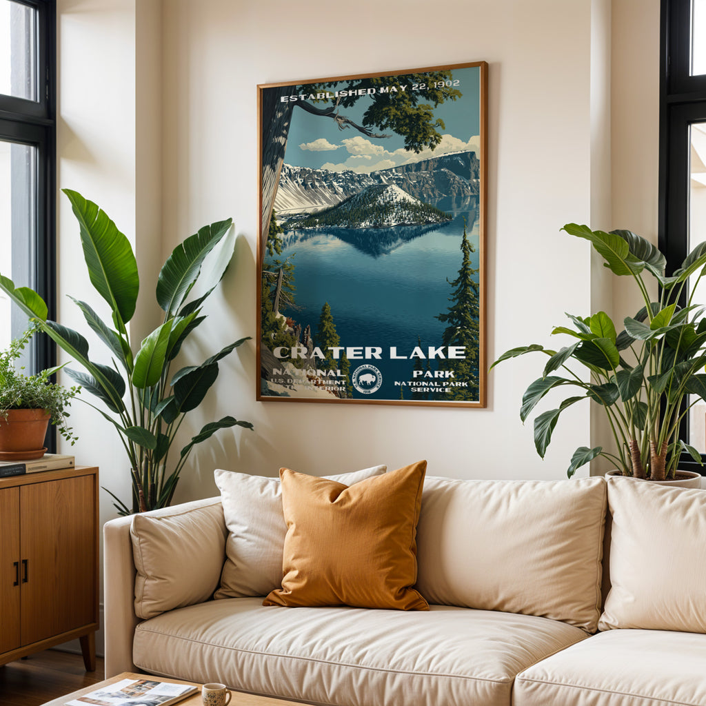 Crater Lake National Park Vintage WPA