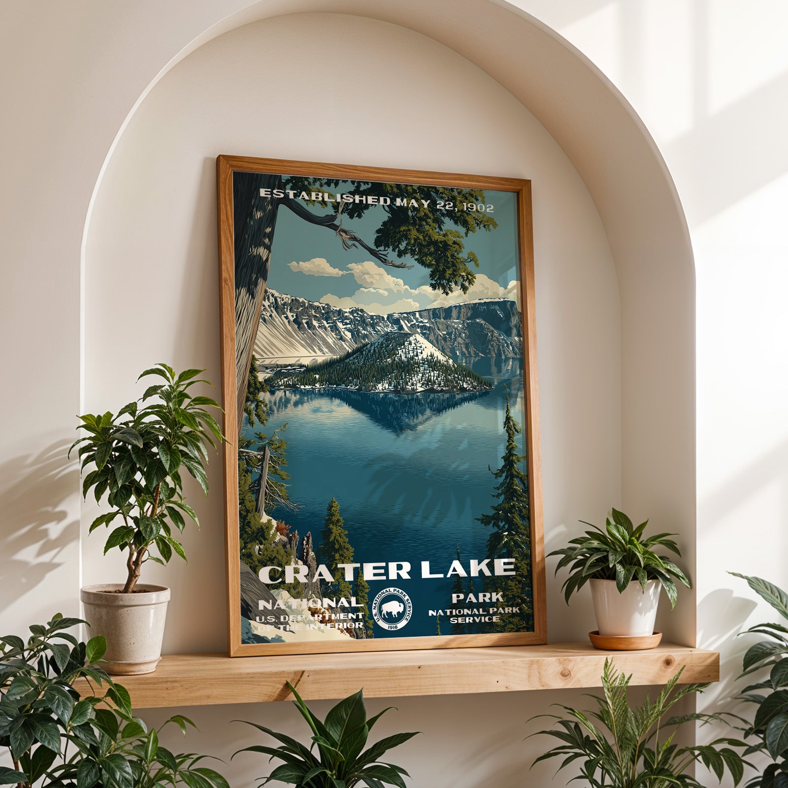 Crater Lake National Park Vintage WPA
