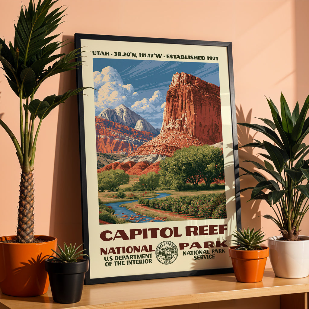 Capitol Reef National Park Vintage WPA Art