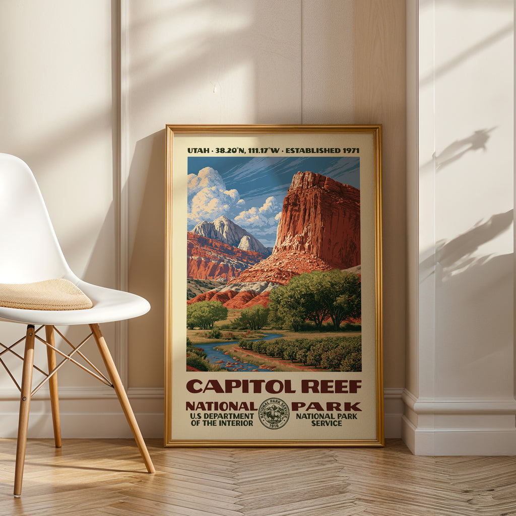 Capitol Reef National Park Vintage WPA Art