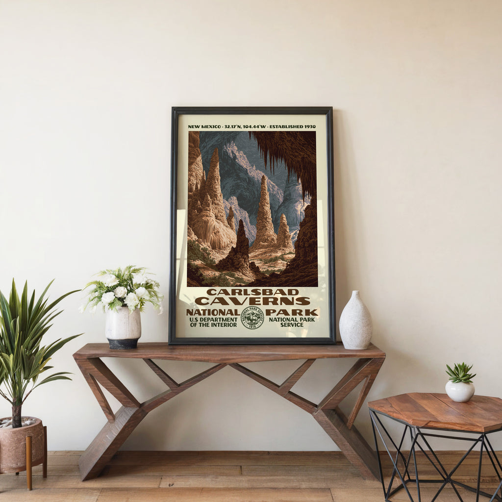 Carlsbad Caverns National Park Vintage WPA Art