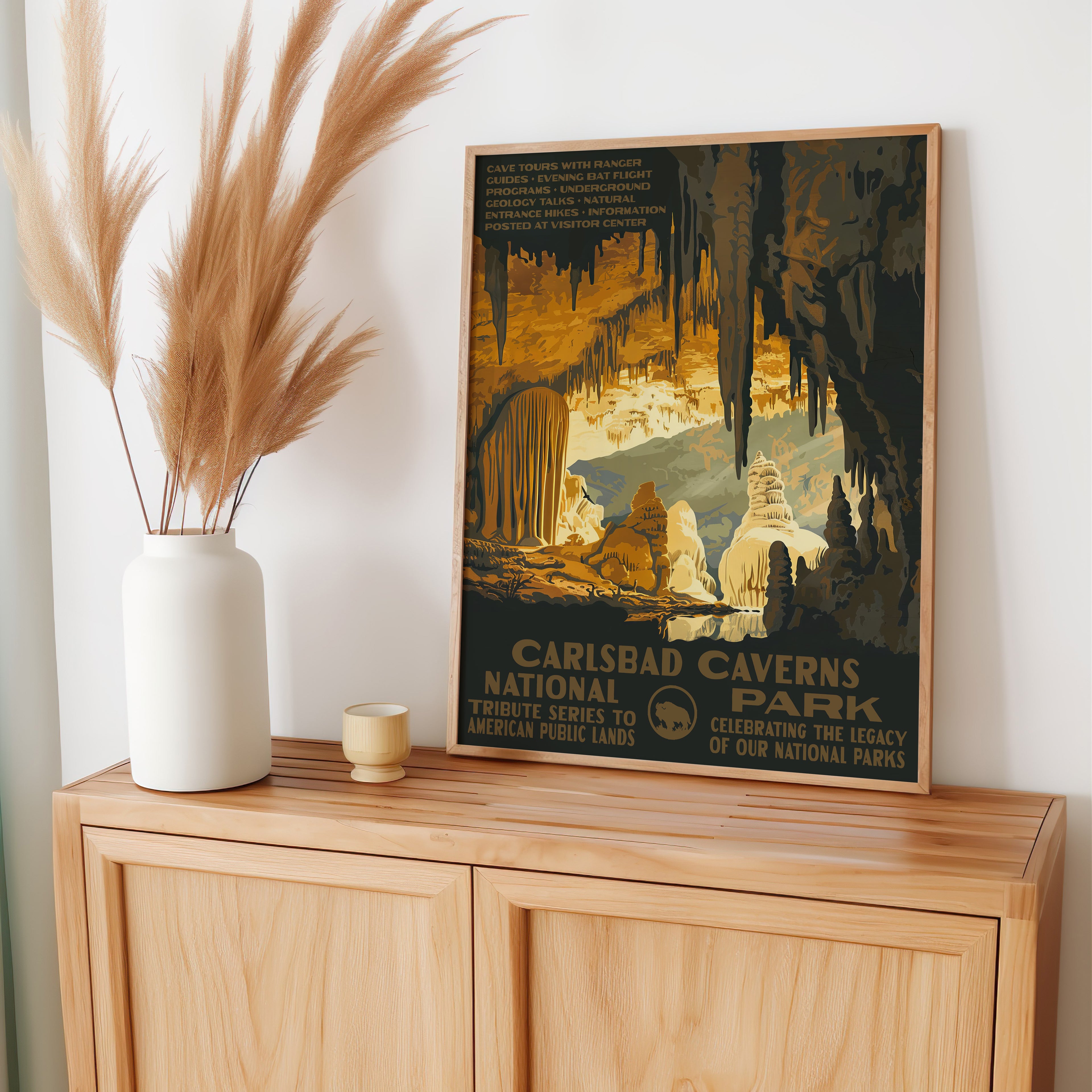 Carlsbad Caverns National Park Vintage WPA Art