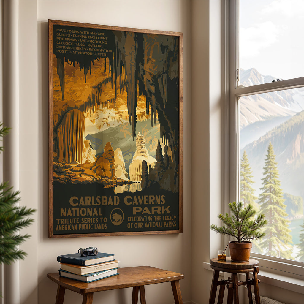 Carlsbad Caverns National Park Vintage WPA Art