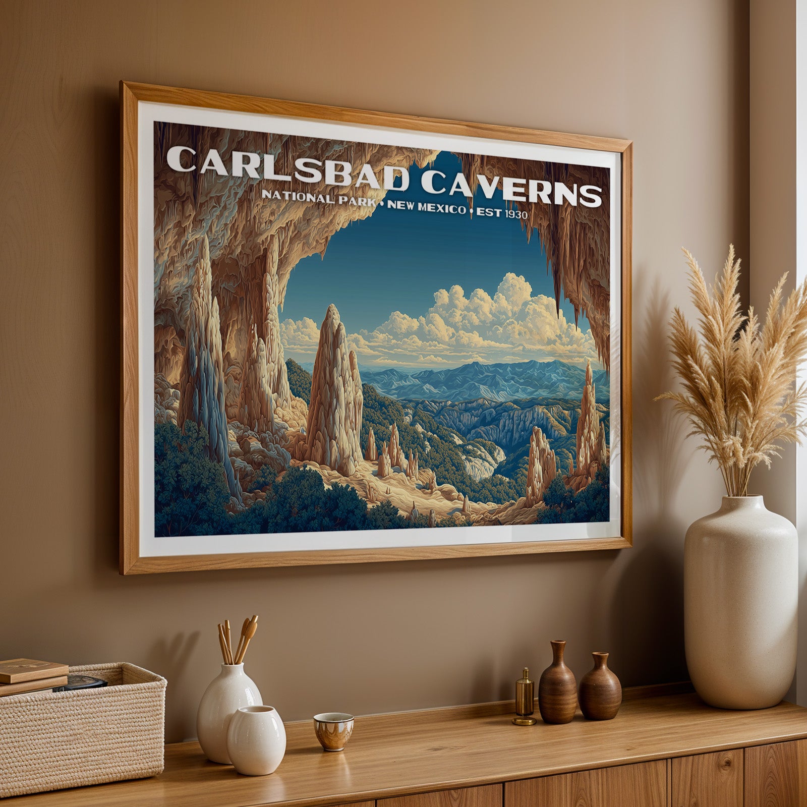 Carlsbad Caverns National Park Horizontal Vintage Art