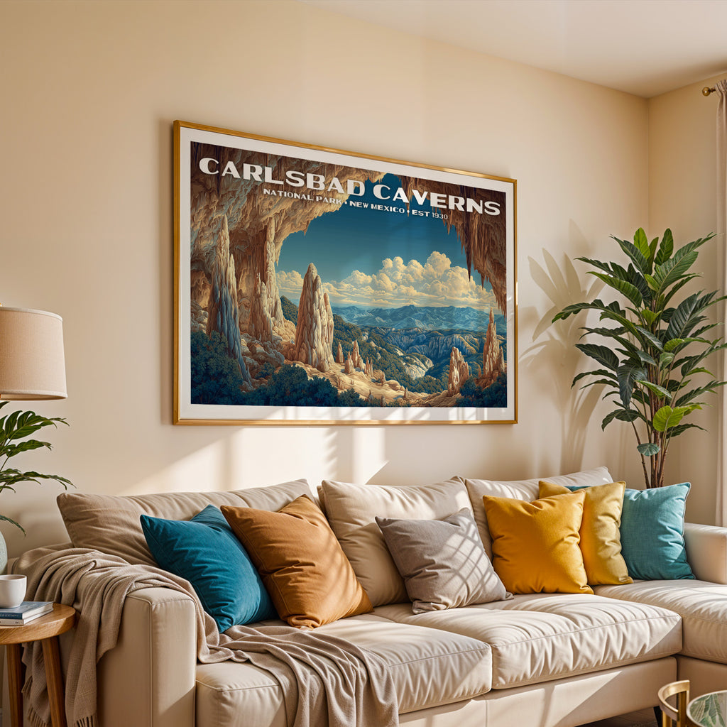 Carlsbad Caverns National Park Horizontal Vintage Art
