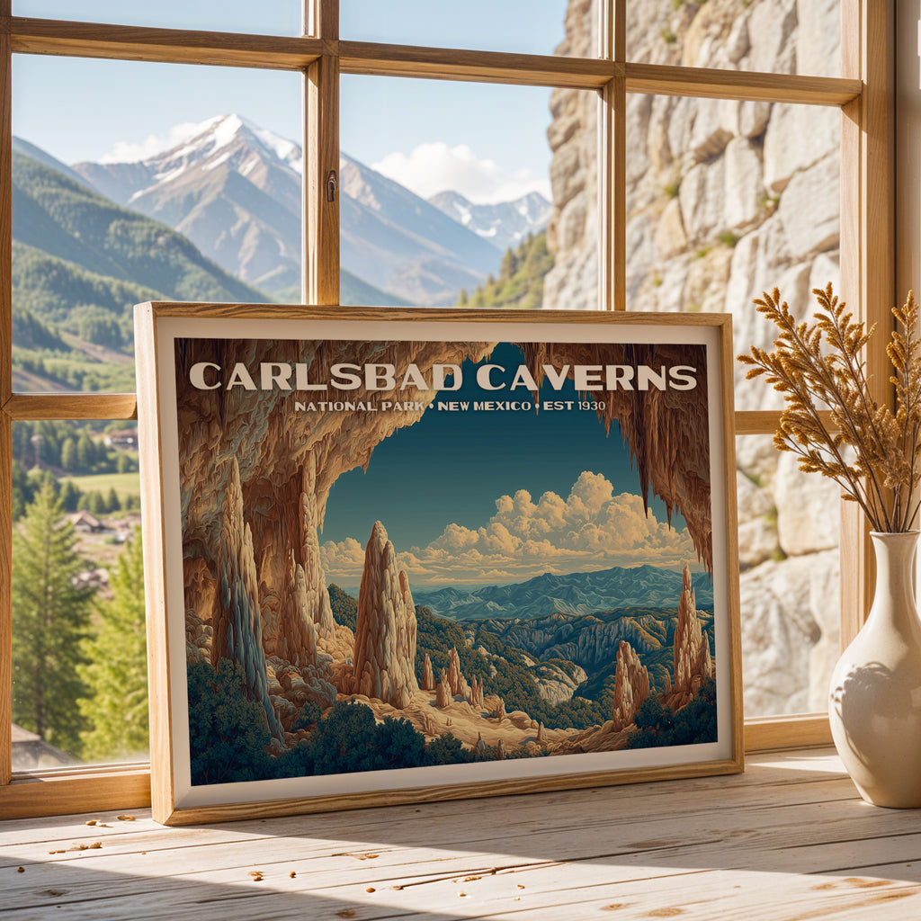 Carlsbad Caverns National Park Horizontal Vintage Art