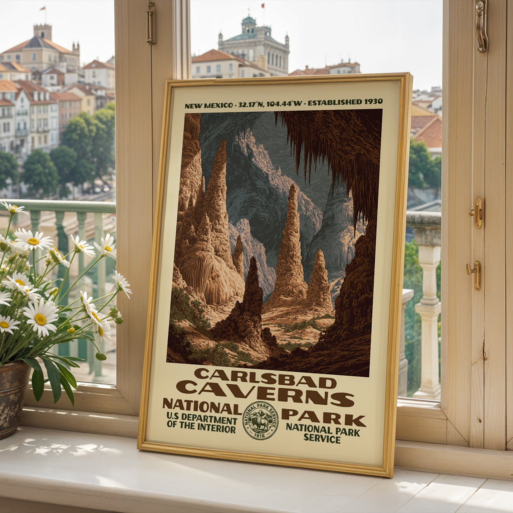 Carlsbad Caverns National Park Vintage WPA Art