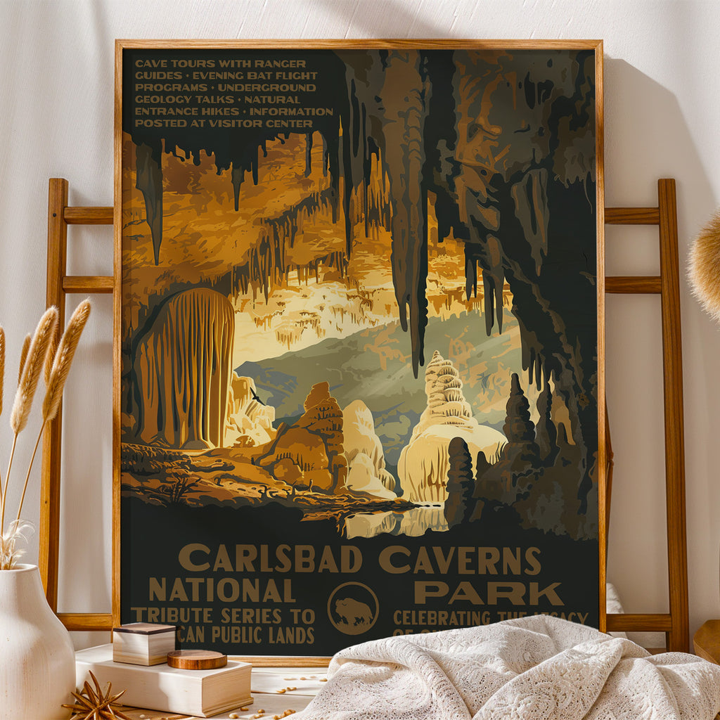 Carlsbad Caverns National Park Vintage WPA Art