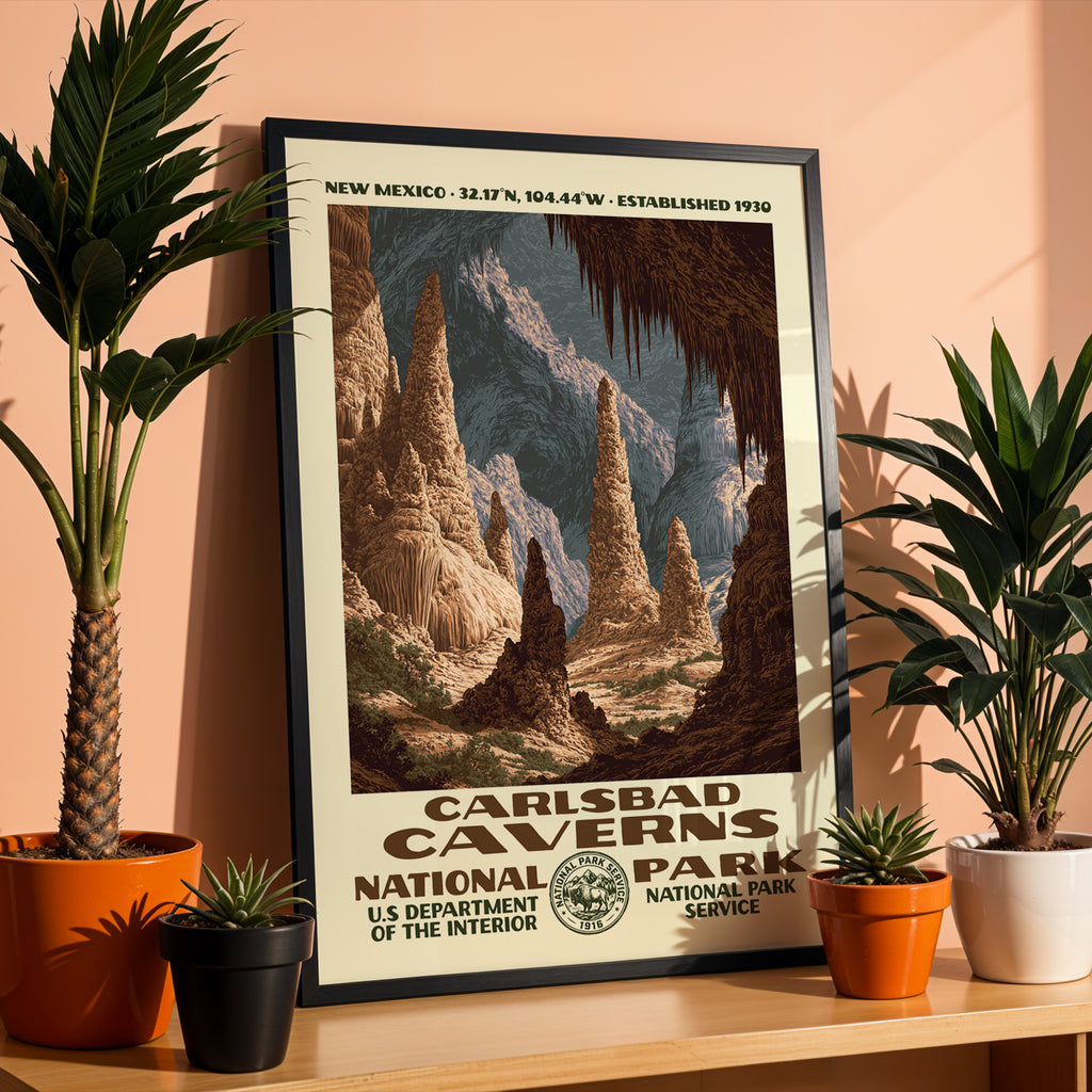 Carlsbad Caverns National Park Vintage WPA Art