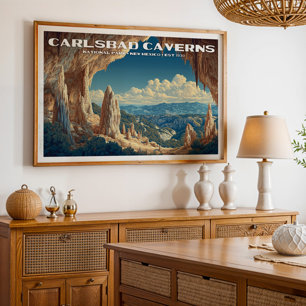 Carlsbad Caverns National Park Horizontal Vintage Art
