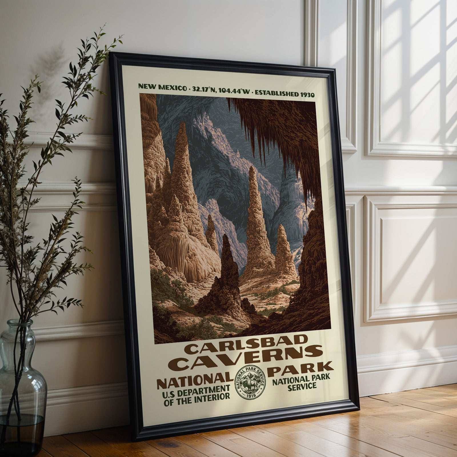 Carlsbad Caverns National Park Vintage WPA Art