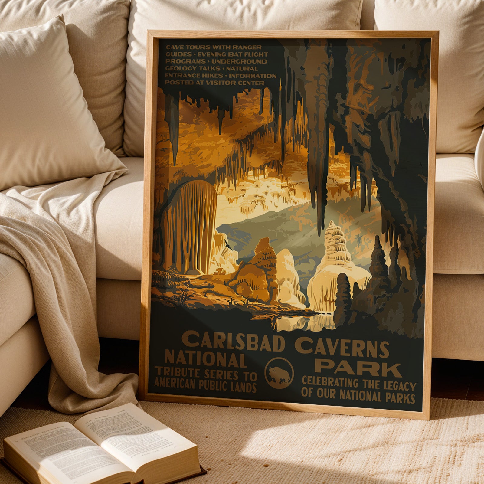 Carlsbad Caverns National Park Vintage WPA Art