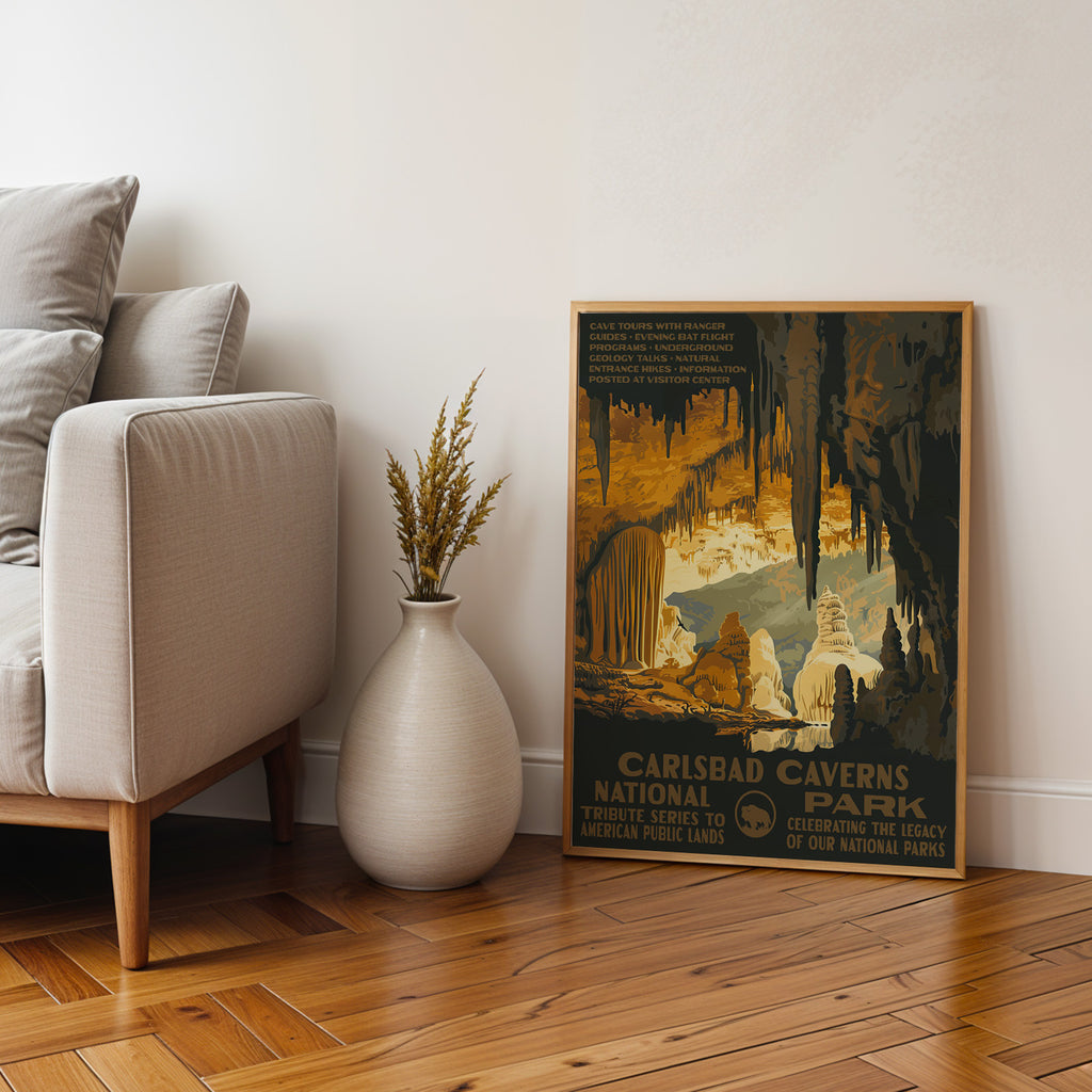 Carlsbad Caverns National Park Vintage WPA Art