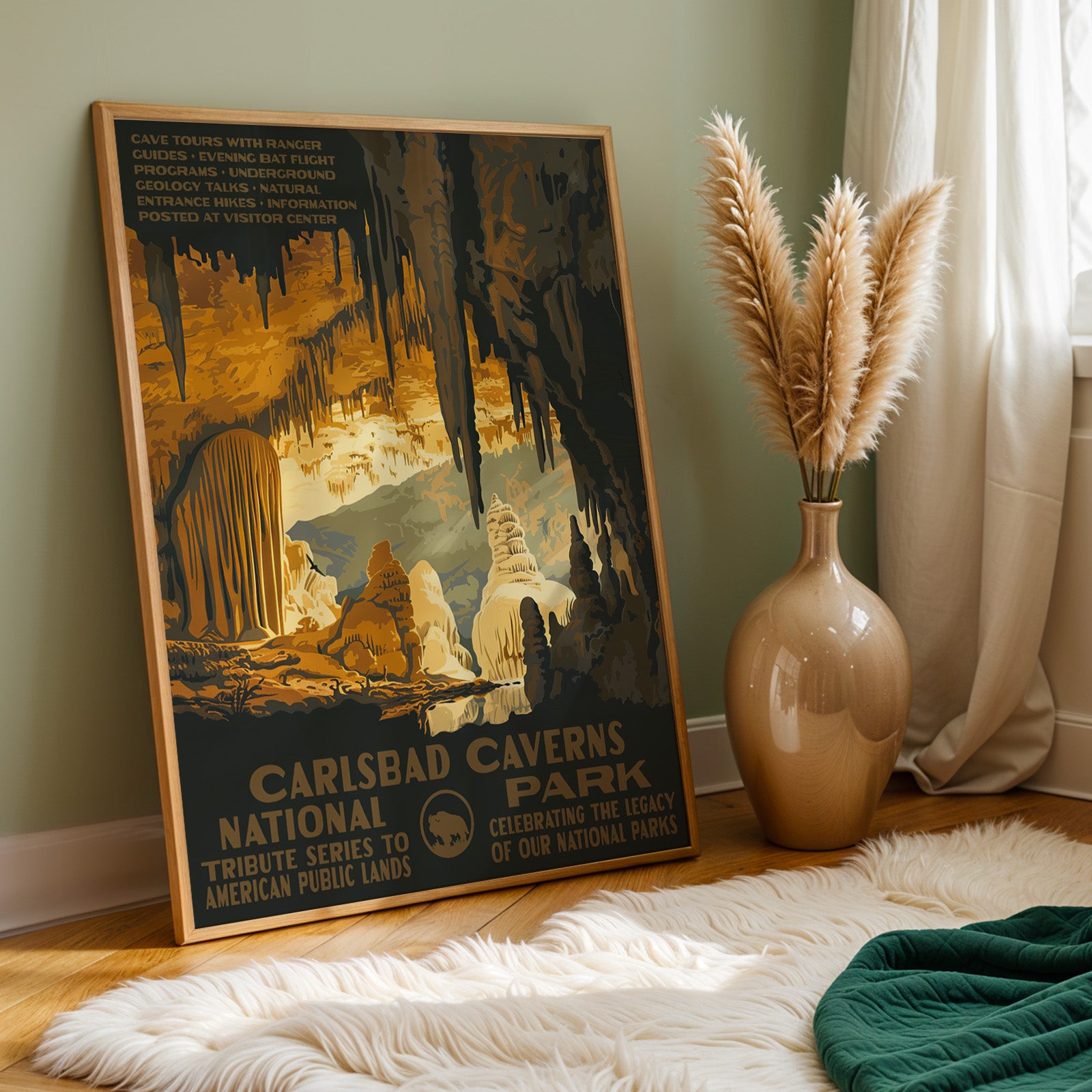 Carlsbad Caverns National Park Vintage WPA Art