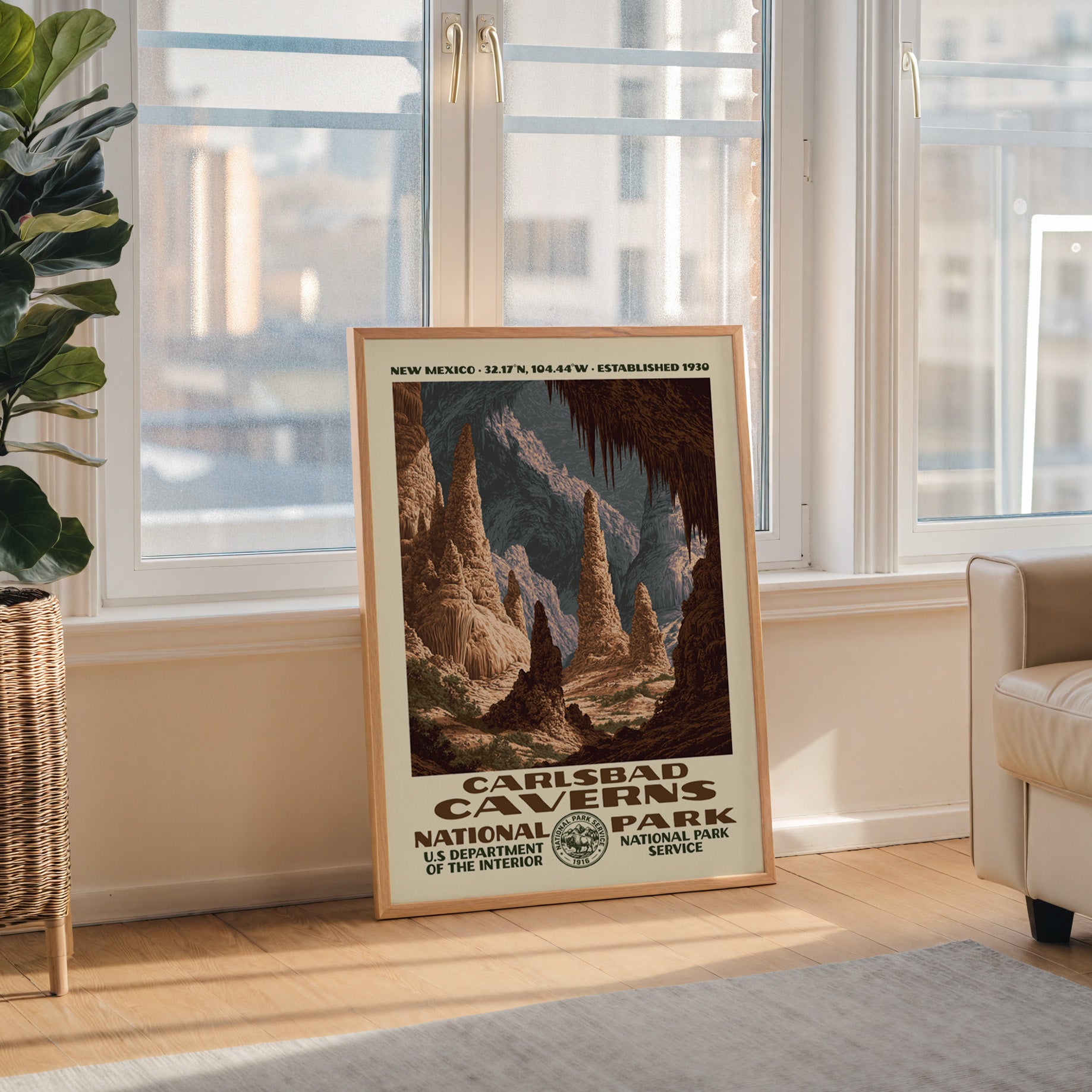 Carlsbad Caverns National Park Vintage WPA Art