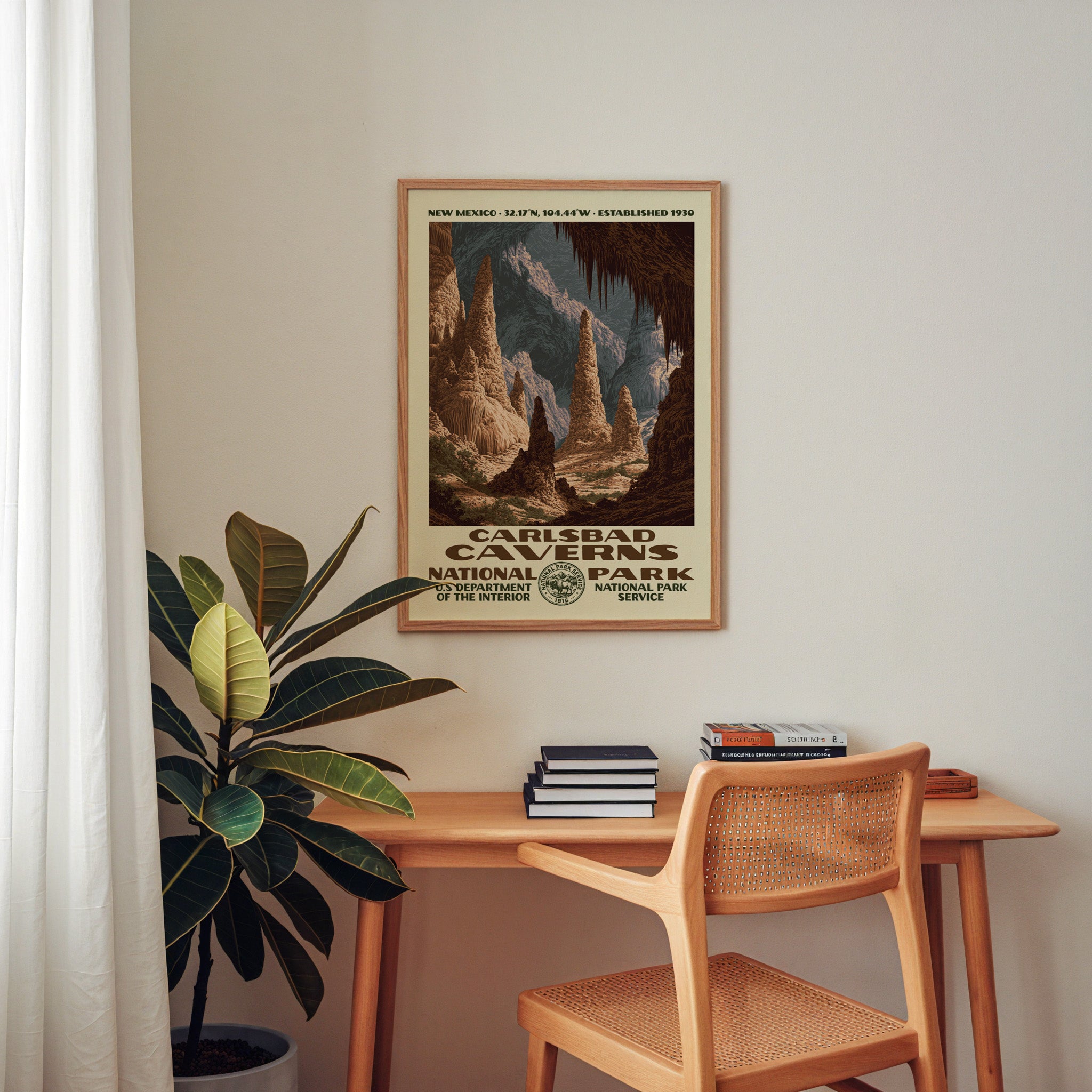 Carlsbad Caverns National Park Vintage WPA Art
