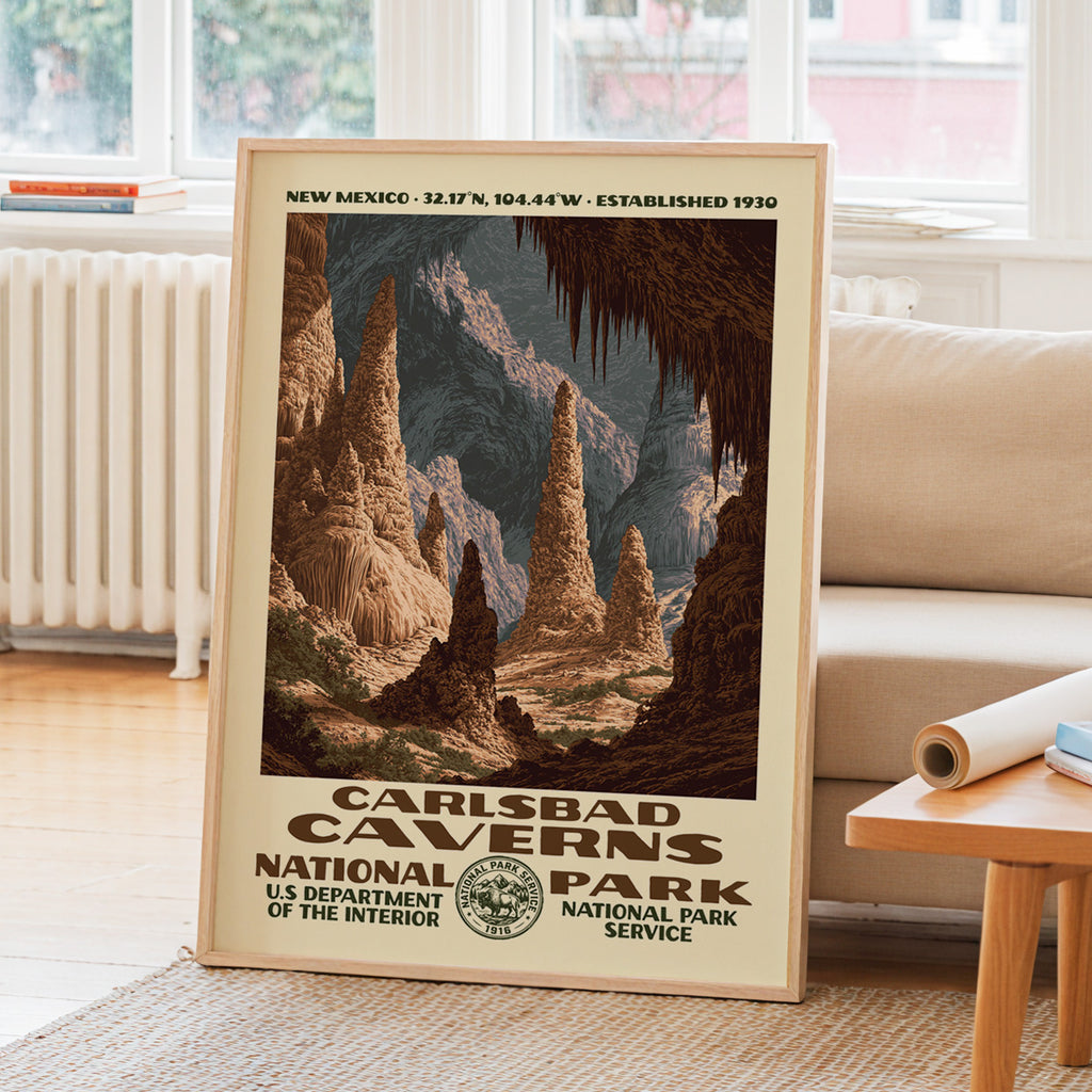 Carlsbad Caverns National Park Vintage WPA Art