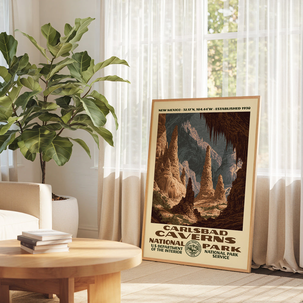 Carlsbad Caverns National Park Vintage WPA Art