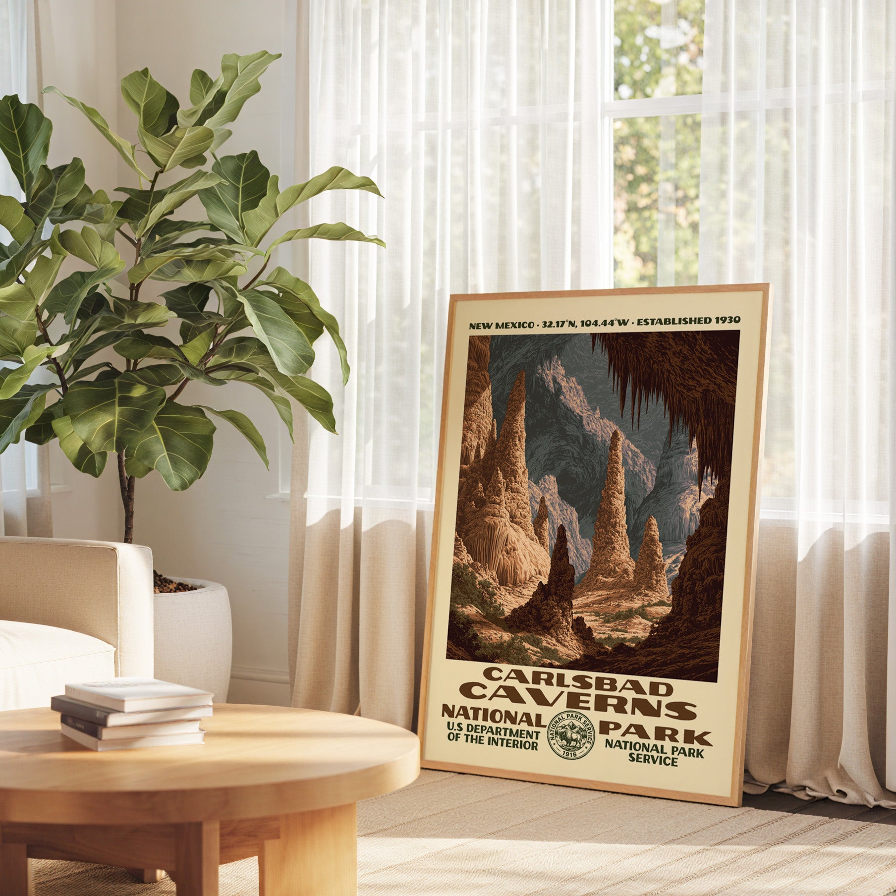 Carlsbad Caverns National Park Vintage WPA Art