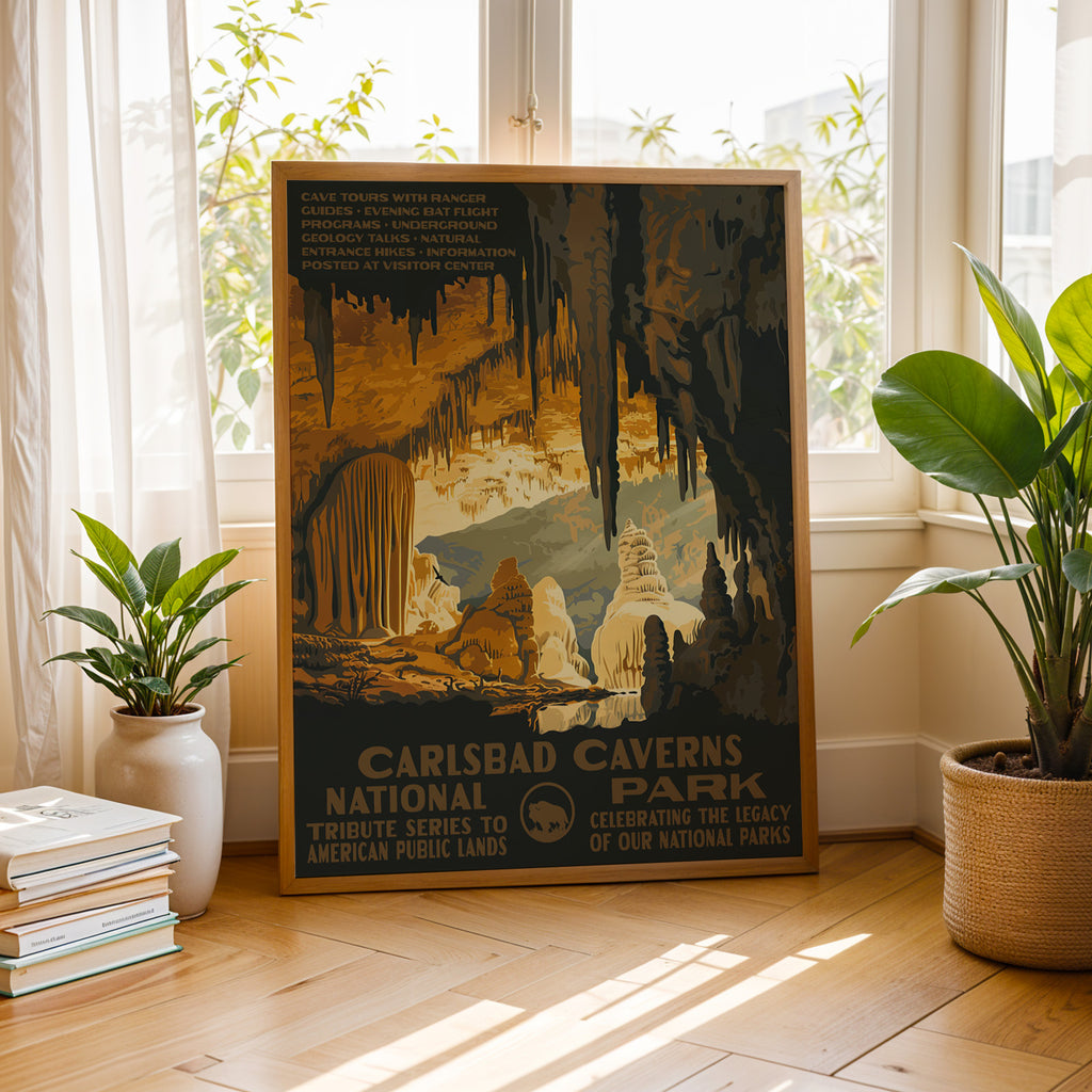 Carlsbad Caverns National Park Vintage WPA Art