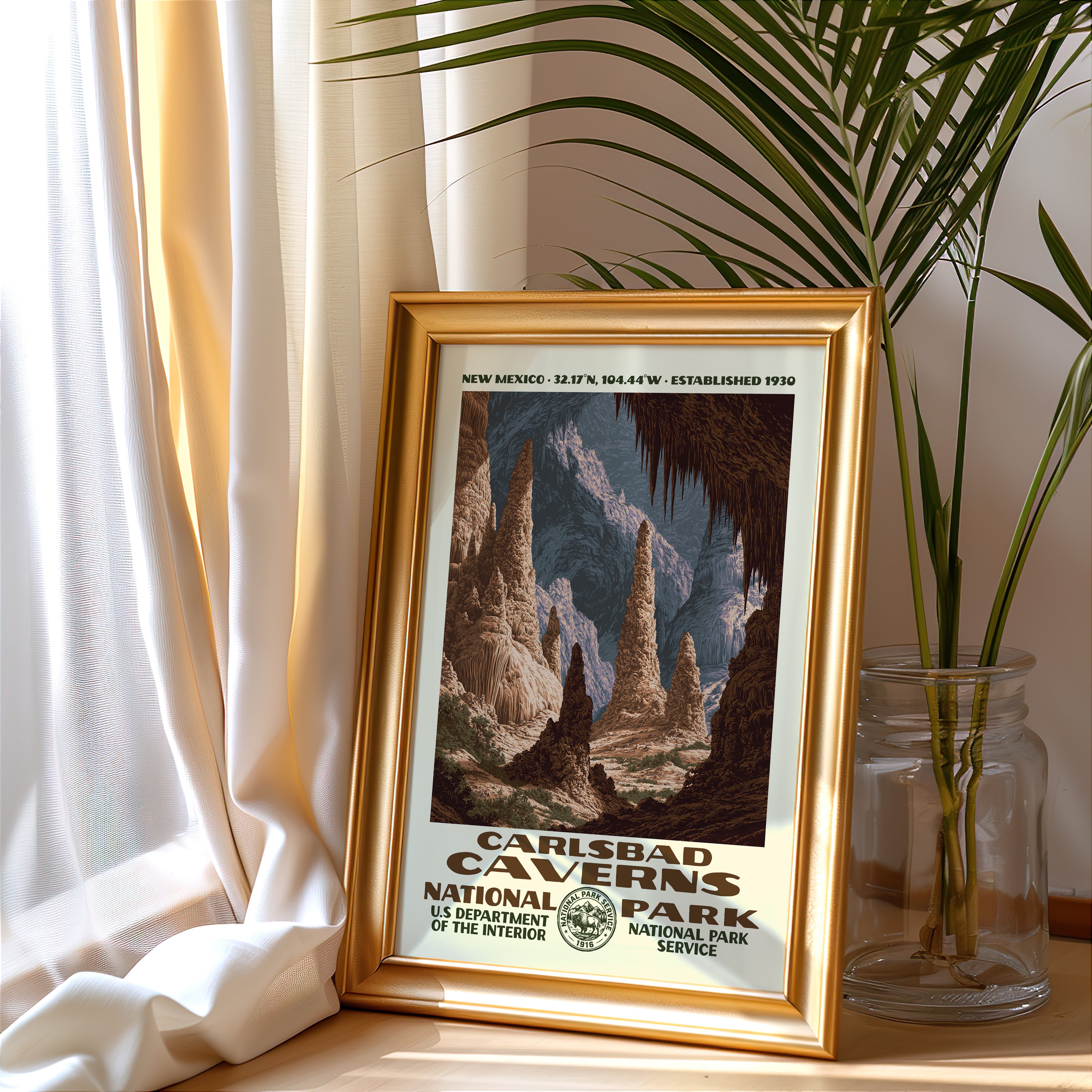 Carlsbad Caverns National Park Vintage WPA Art