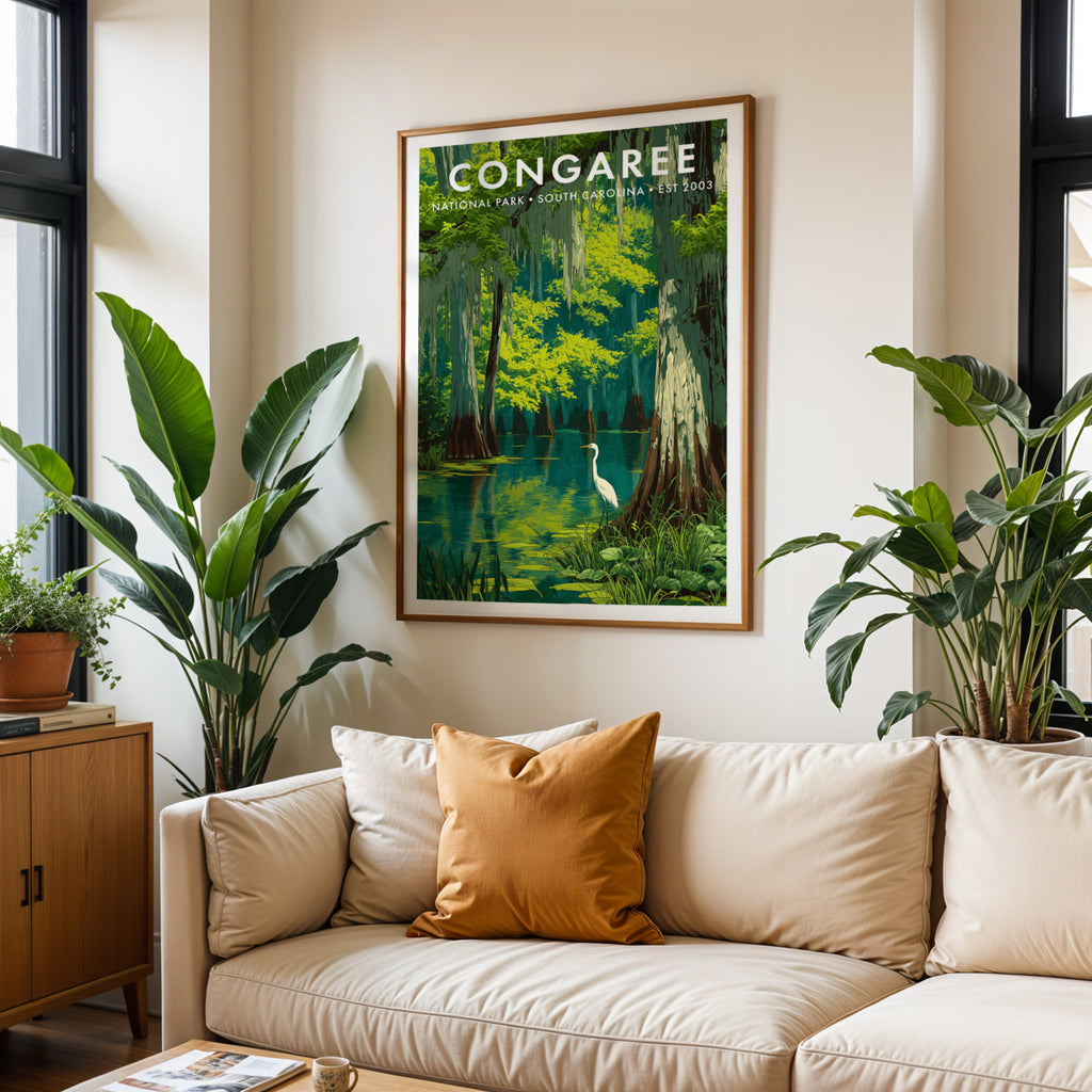 Retro Congaree National Park Print