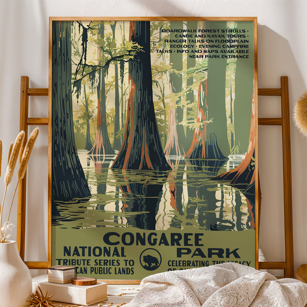 Congaree National Park Vintage WPA Art