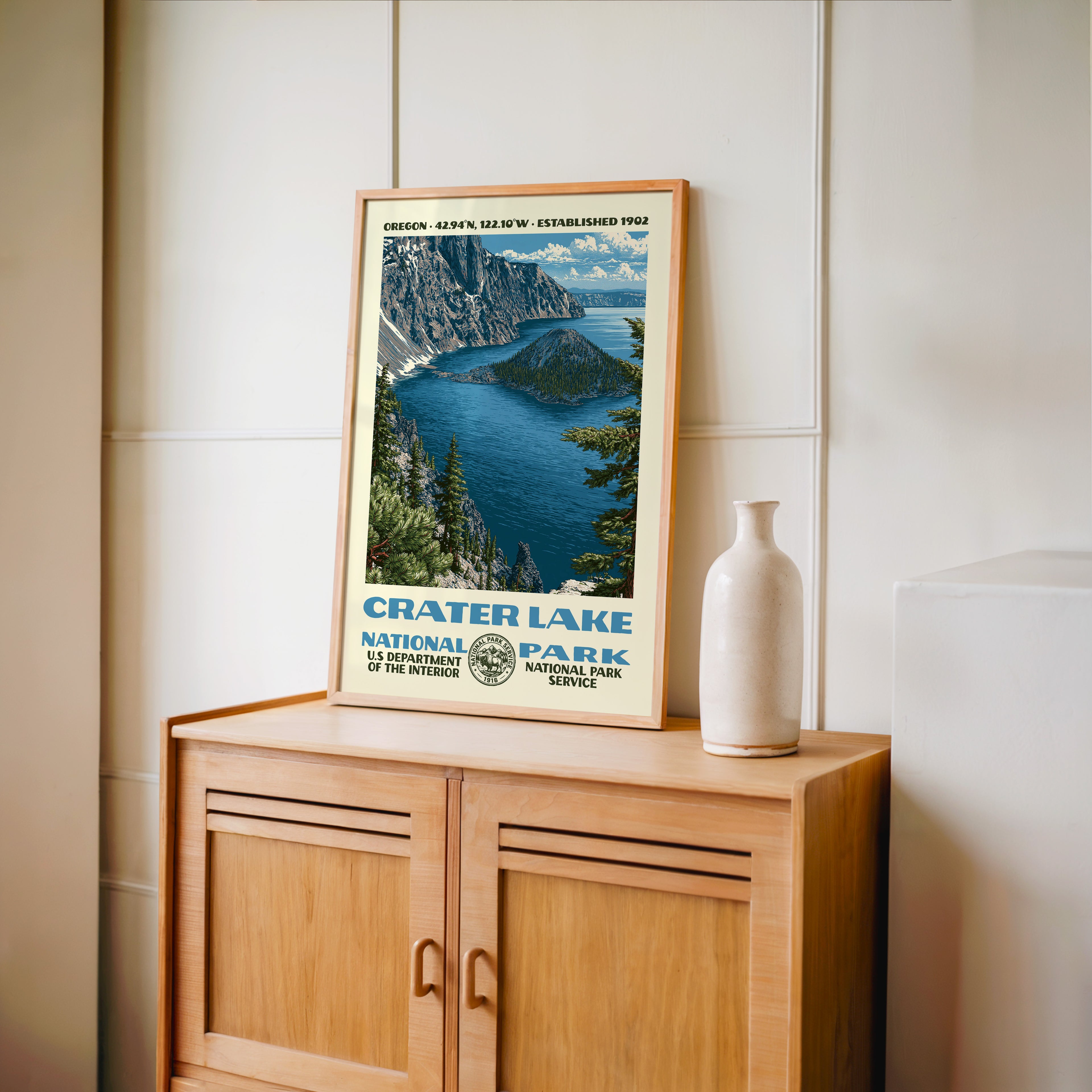 Crater Lake National Park Vintage WPA Art