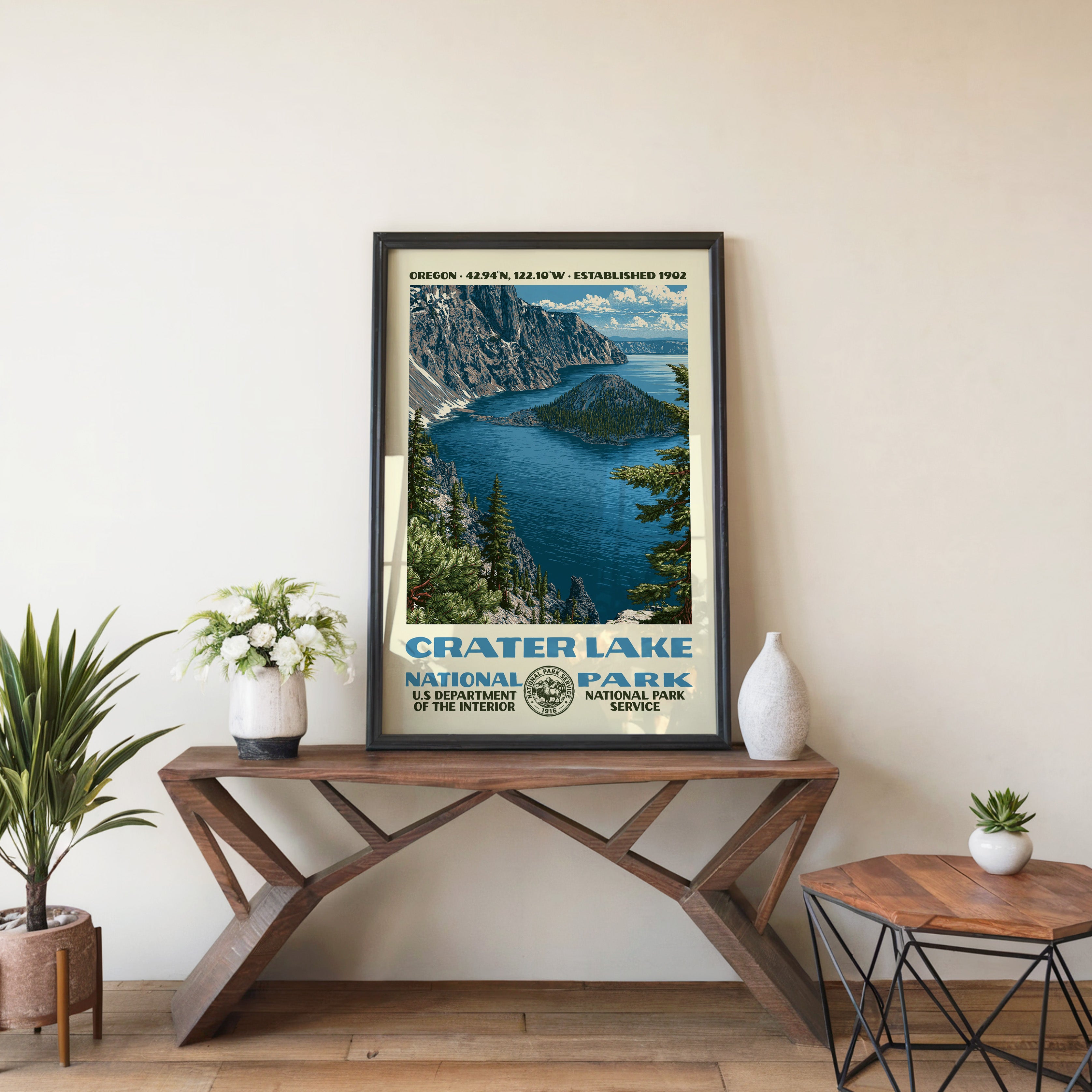 Crater Lake National Park Vintage WPA Art