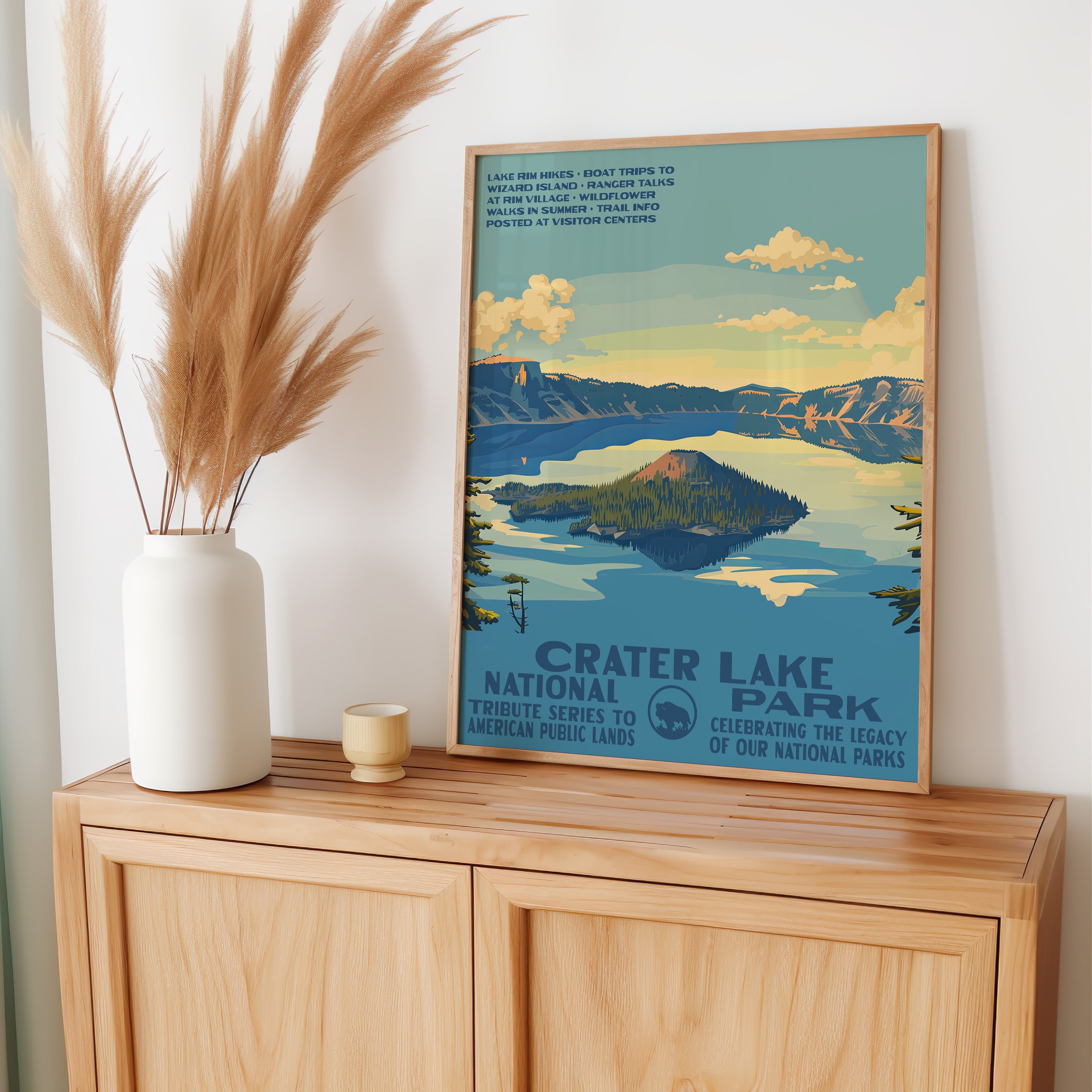 Crater Lake National Park Vintage WPA Art
