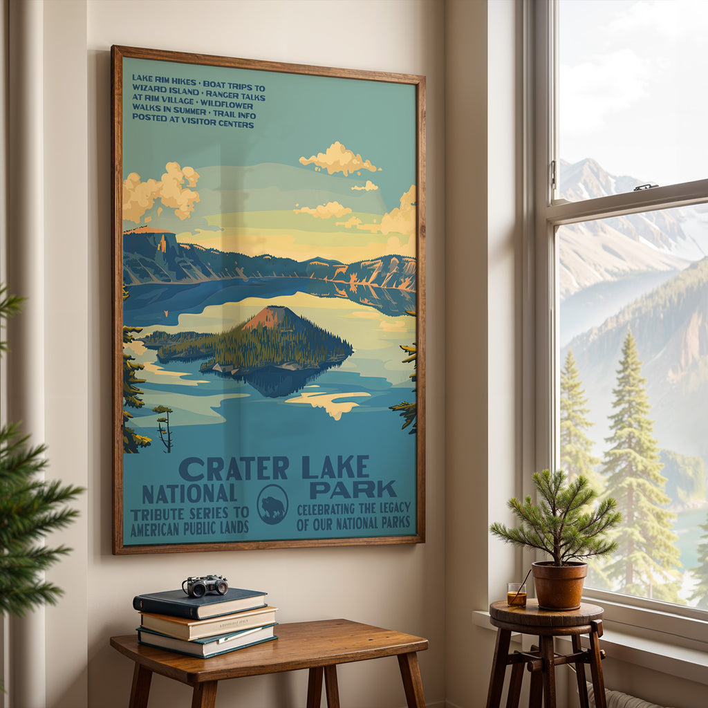 Crater Lake National Park Vintage WPA Art