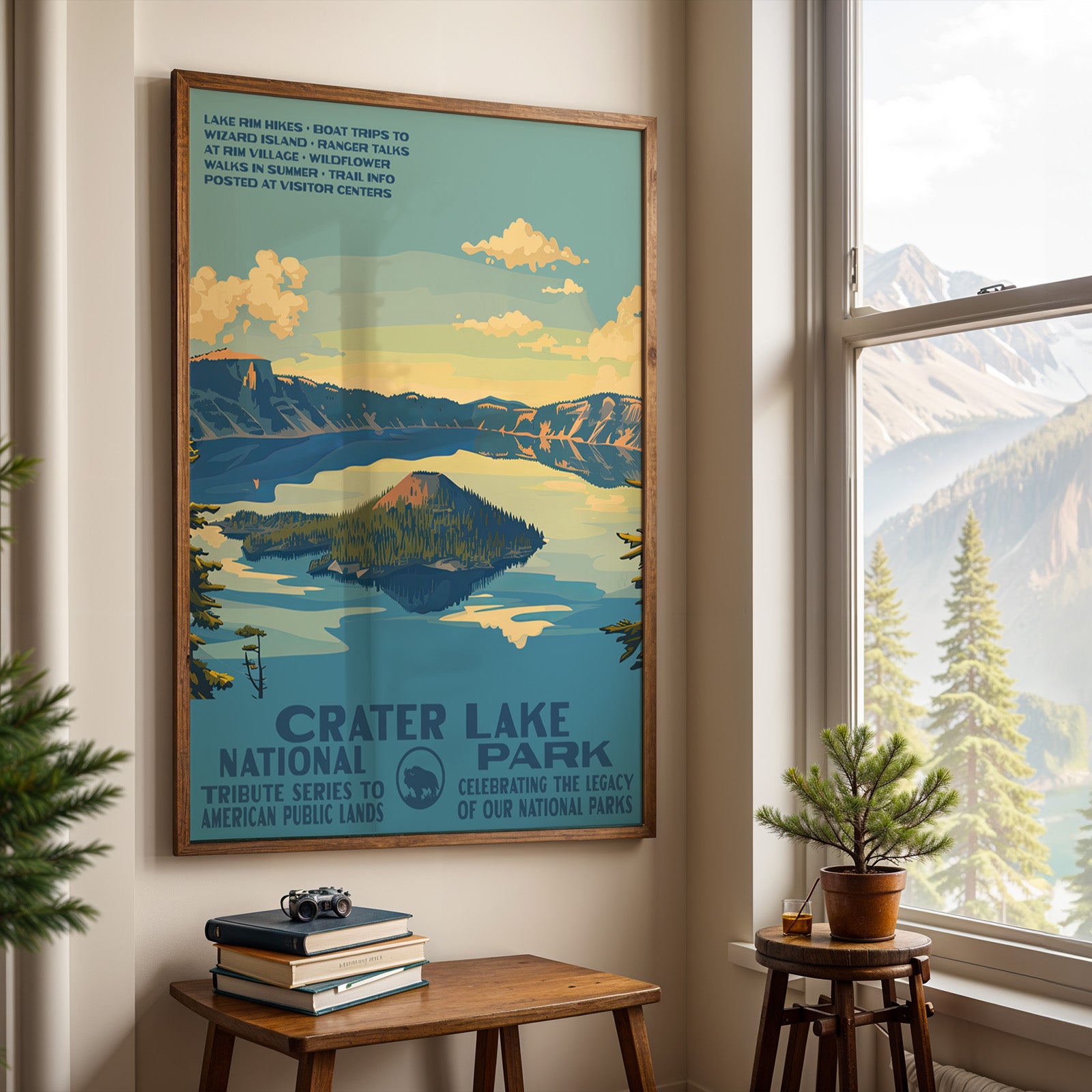 Crater Lake National Park Vintage WPA Art
